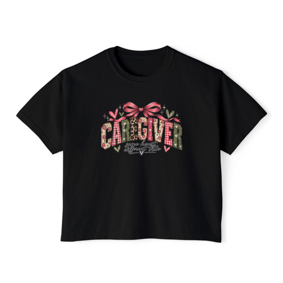 Caregiver — Same Heart, Different Title | Comfort Colors Boxy Tee