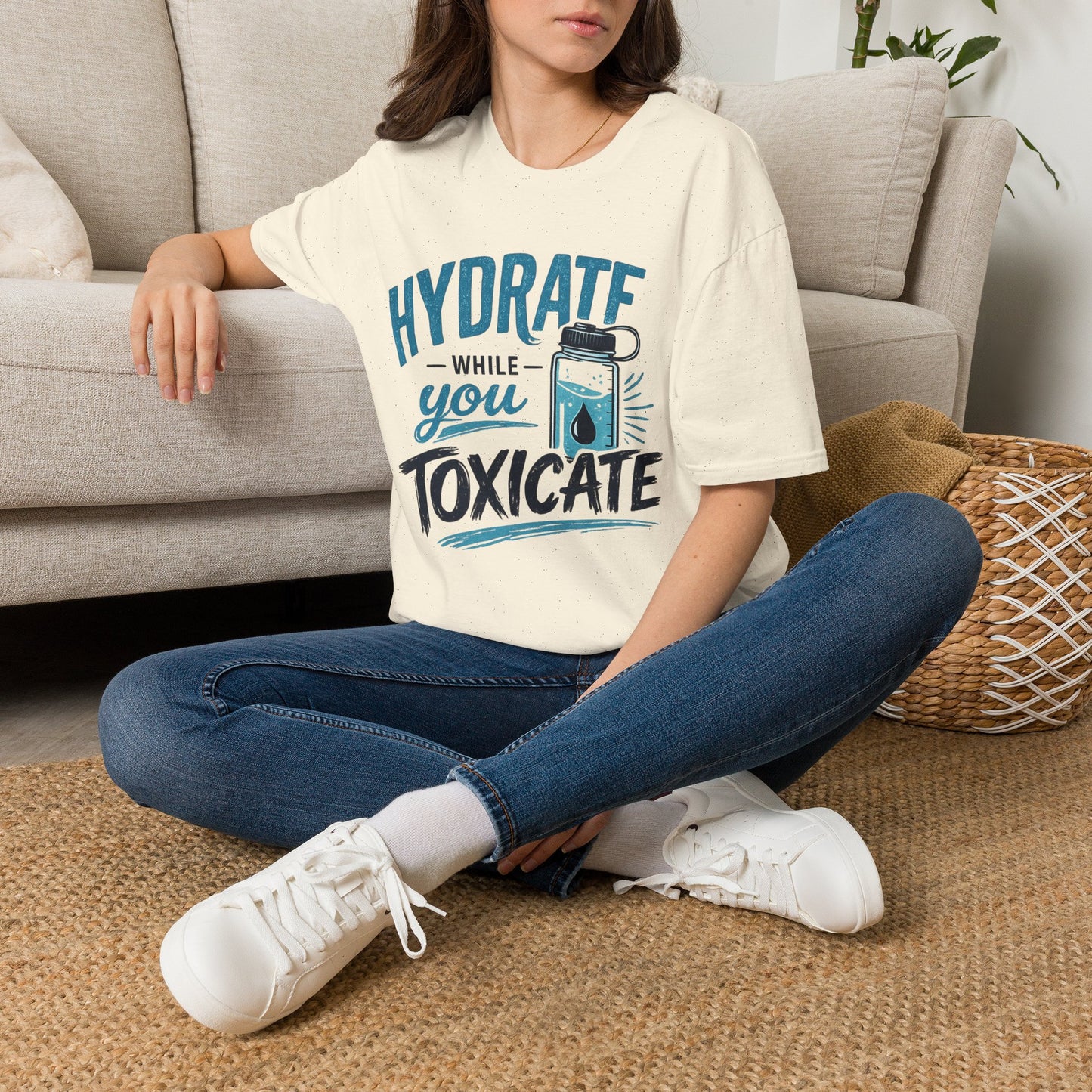 Hydrate While You Toxicate T-Shirt — Funny Hydration Water Bottle Tee