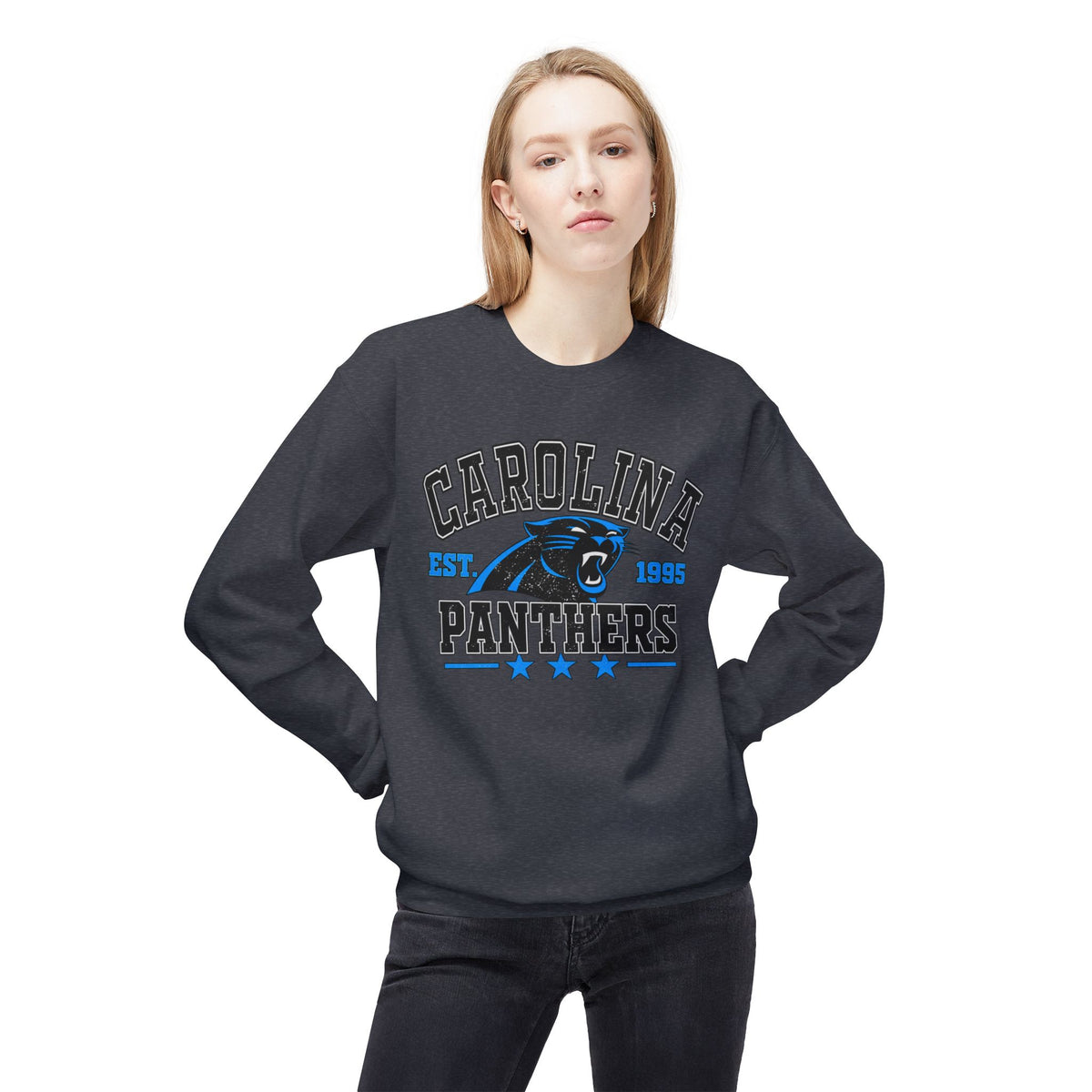 Carolina Panthers Football Fan Crewneck Sweatshirt