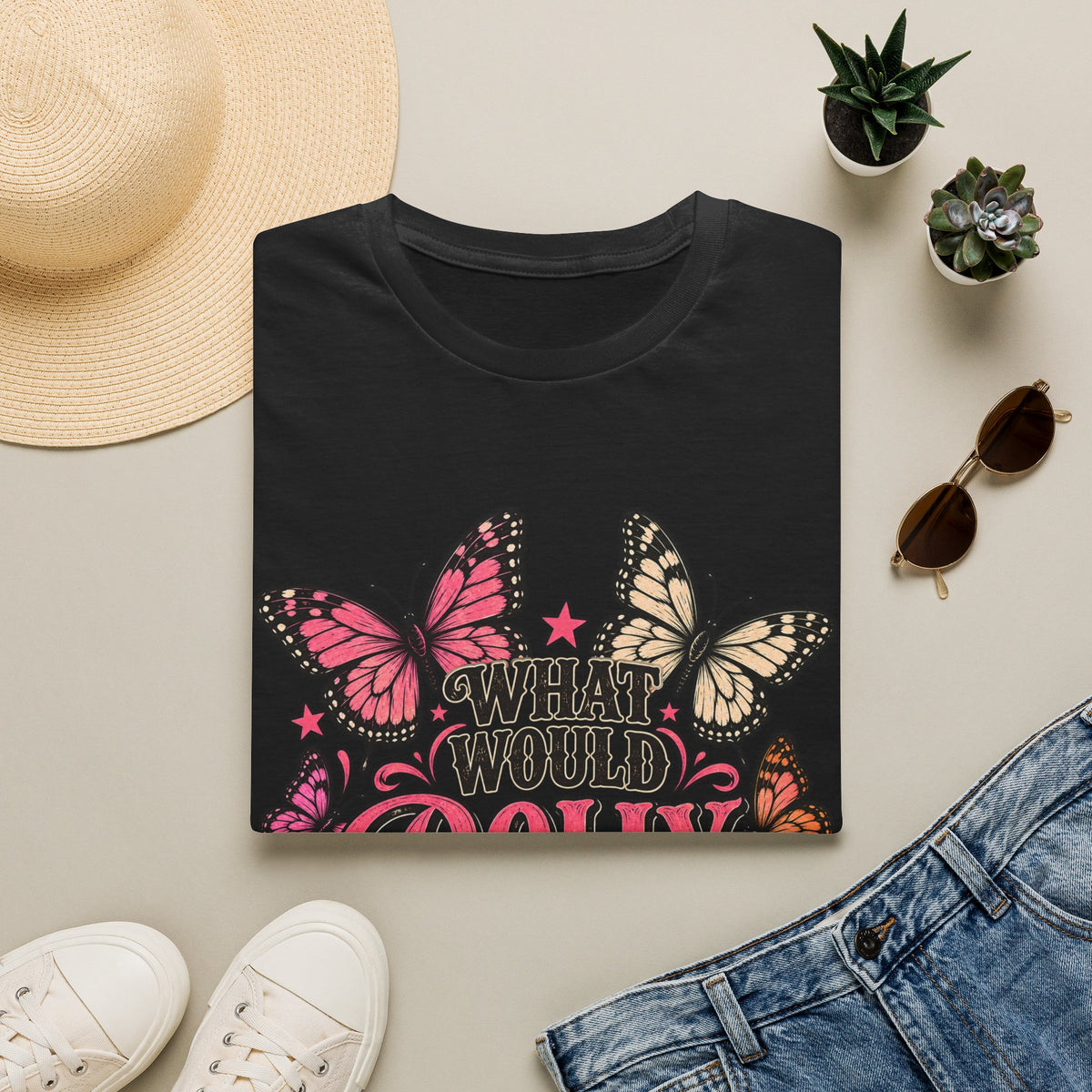 What Would Dolly Do? Butterfly Graphic Tee