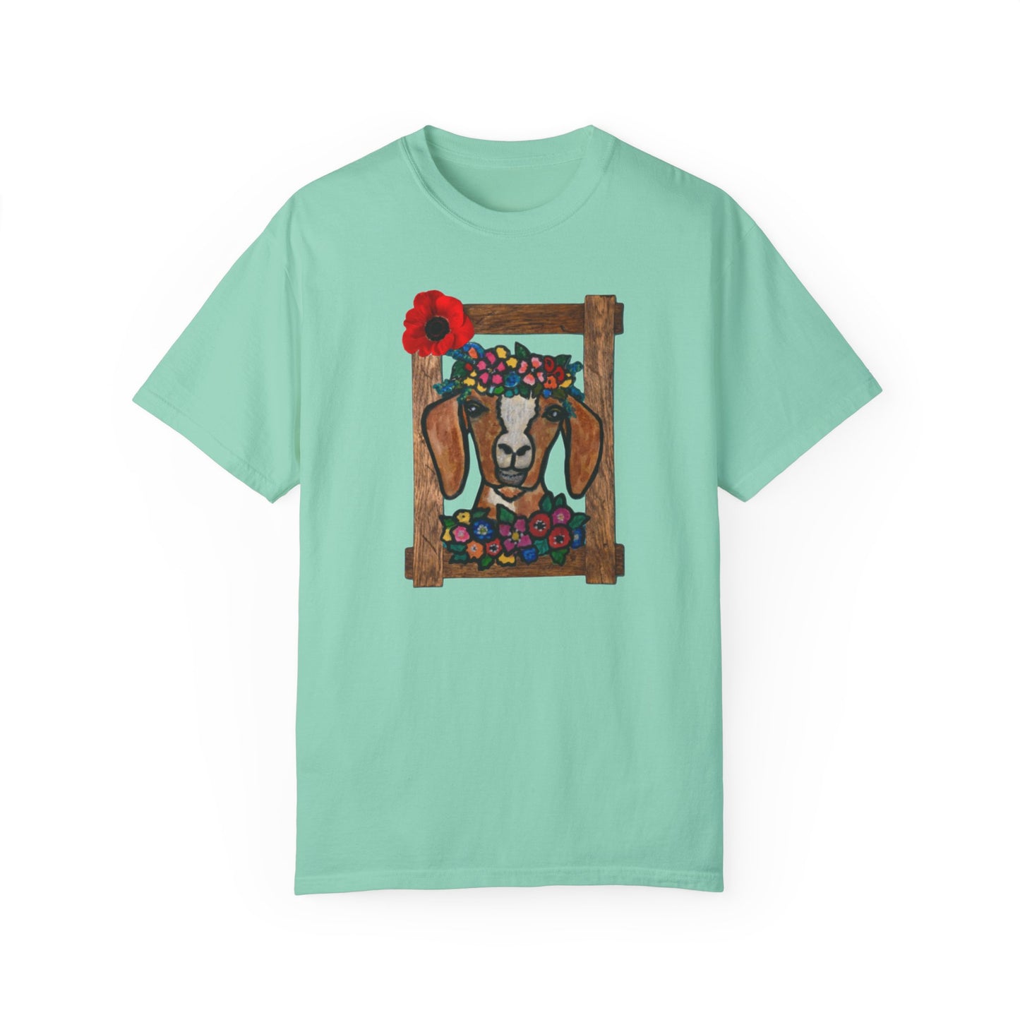 Floral Goat Unisex T-Shirt - Cute Farm Animal Graphic Tee