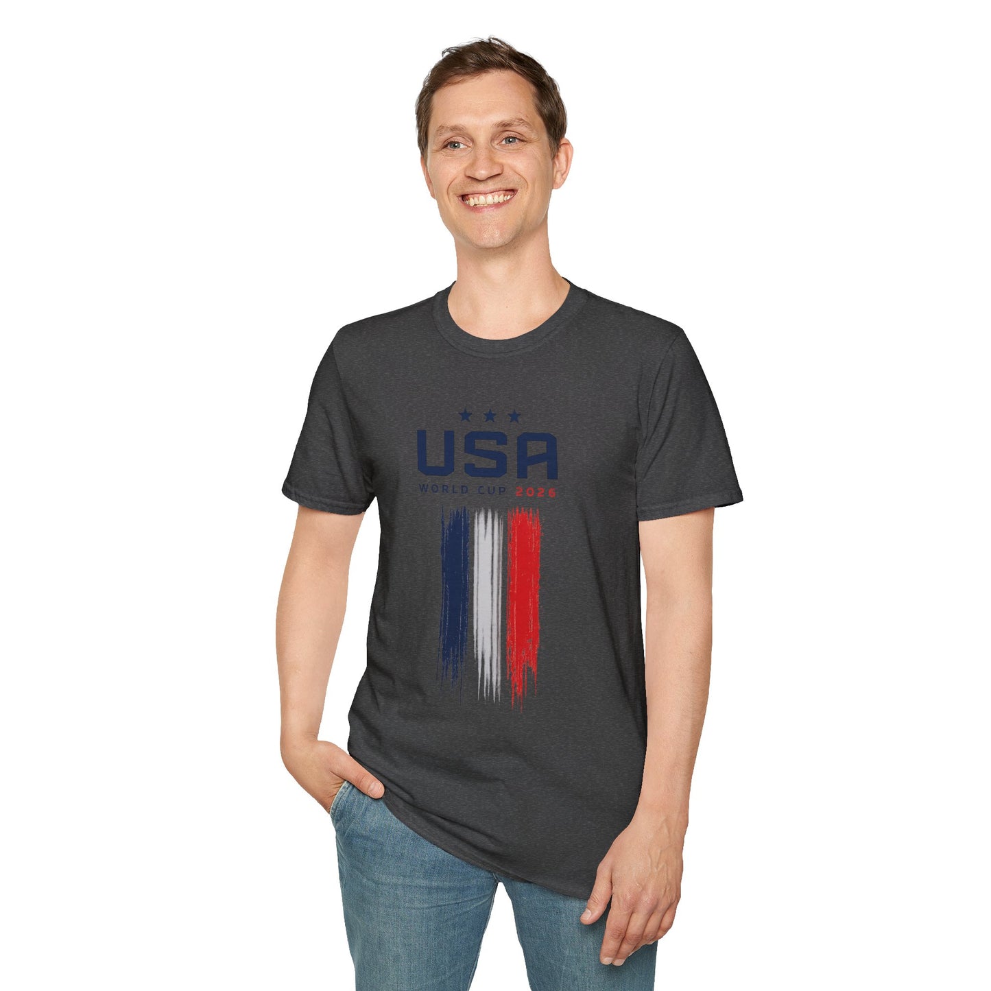 USA World Cup 2026 T-Shirt — Patriotic Red White Blue Soccer Fan Tee