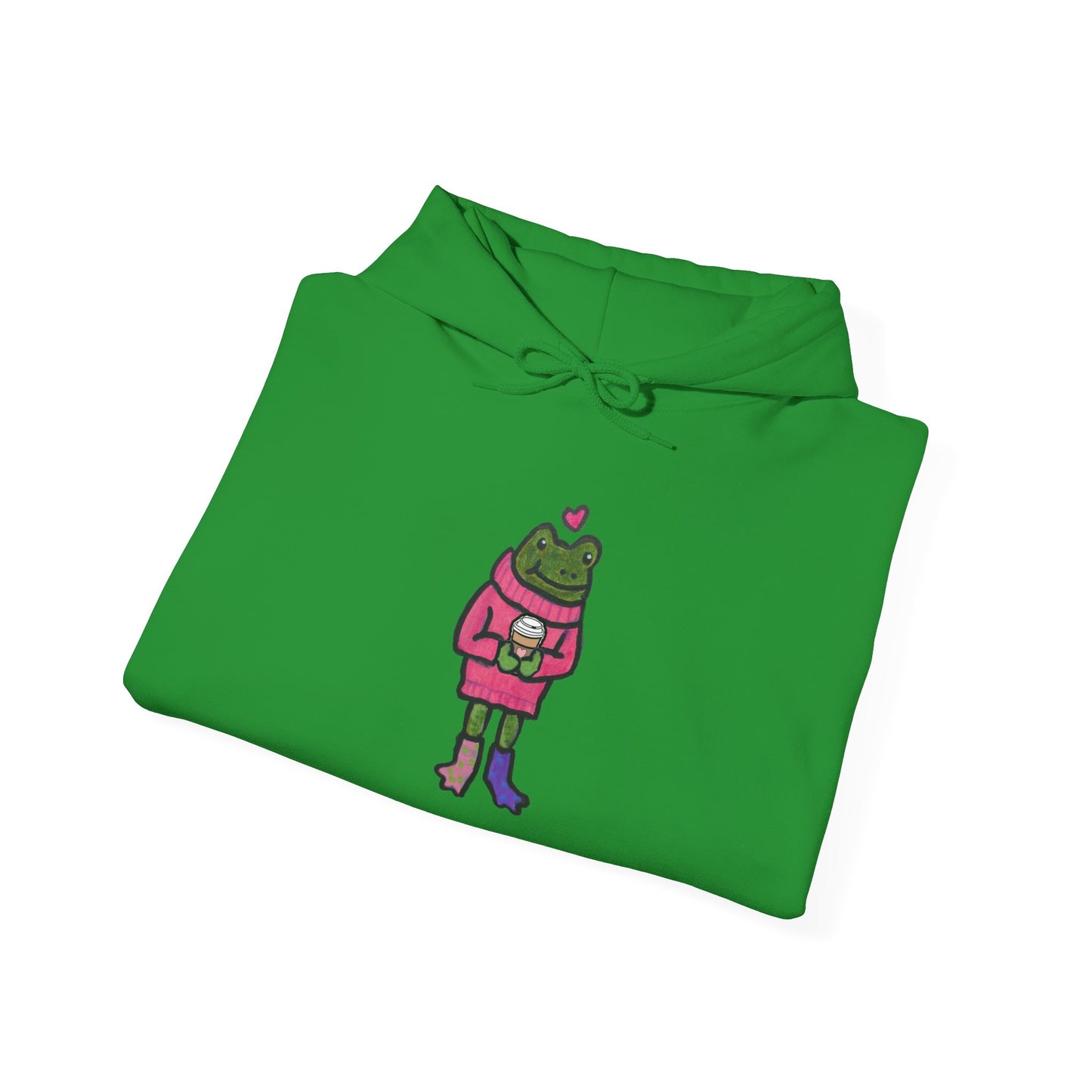 Cute Frog-Themed Unisex Hoodie - Cozy Heavy Blend Sweatshirt for All Occasions