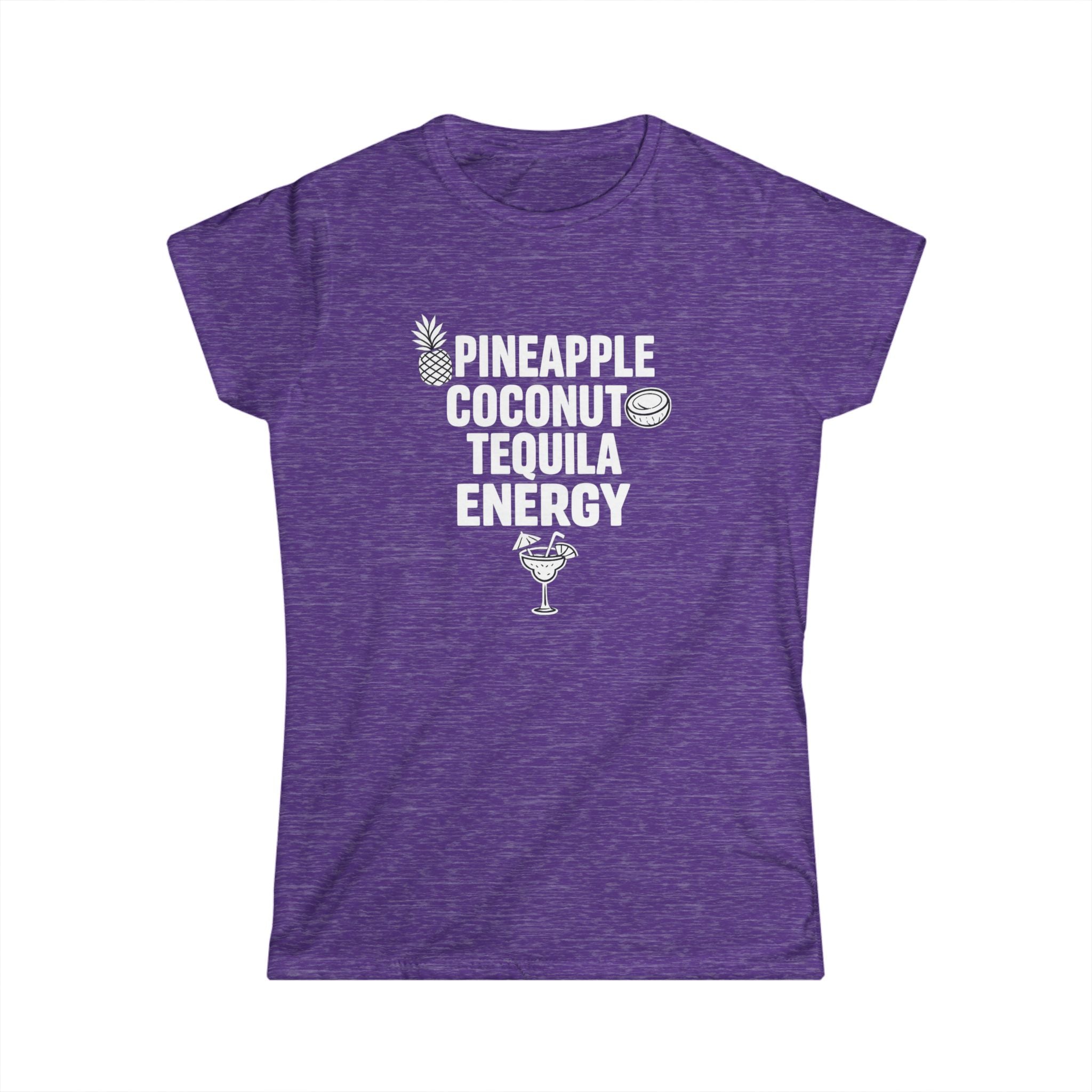 Pineapple Coconut Tequila Energy Women's Tee – Tropical Cocktail Graphic Shirt