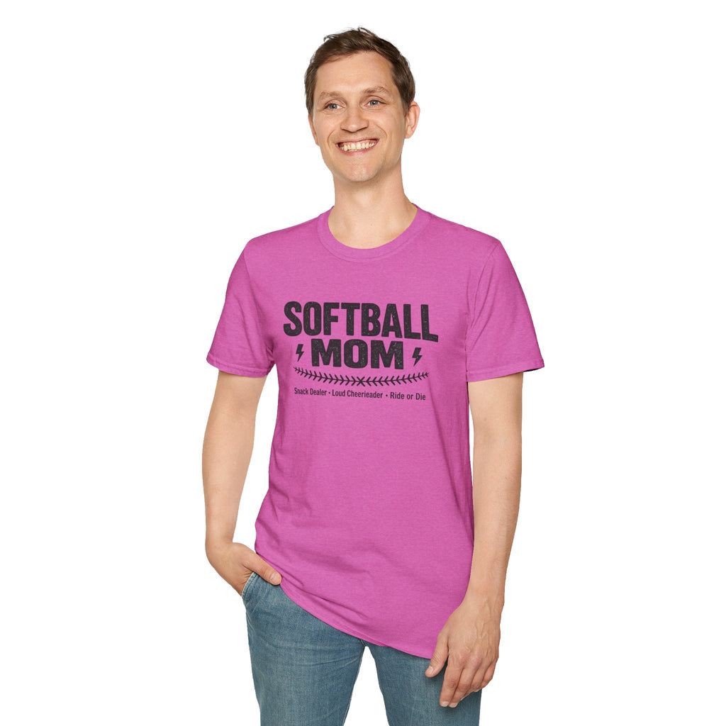 Softball Mom T-Shirt – Proud Softball Mom Tee (Coach, Team Mom Gift)