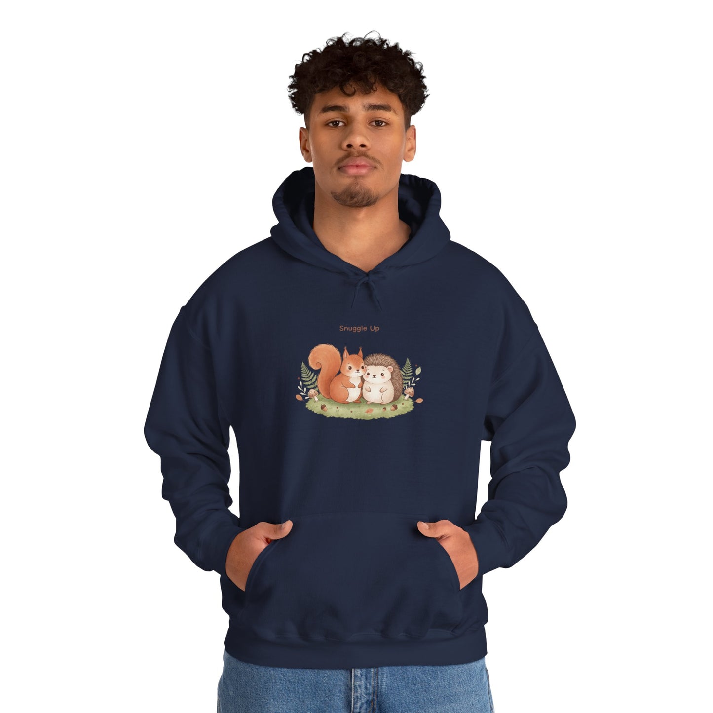 Cozy Winter Forest Cute Animal Illustration Hoodie | cozy critter art
