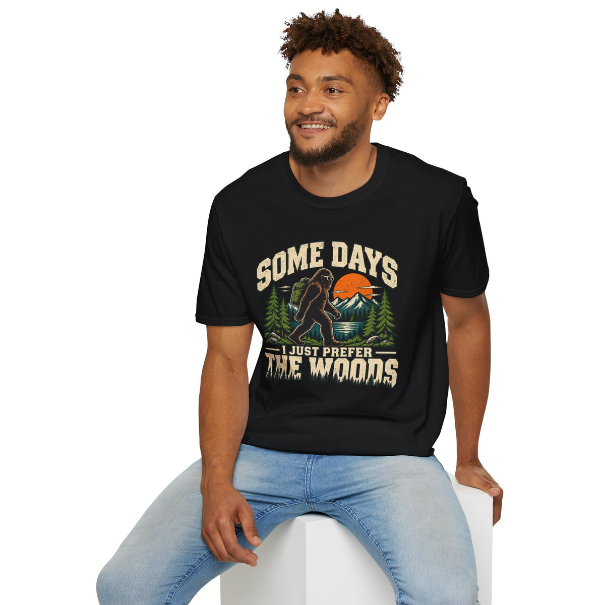 Some Days I Just Prefer the Woods – Bigfoot Outdoor Graphic Tee