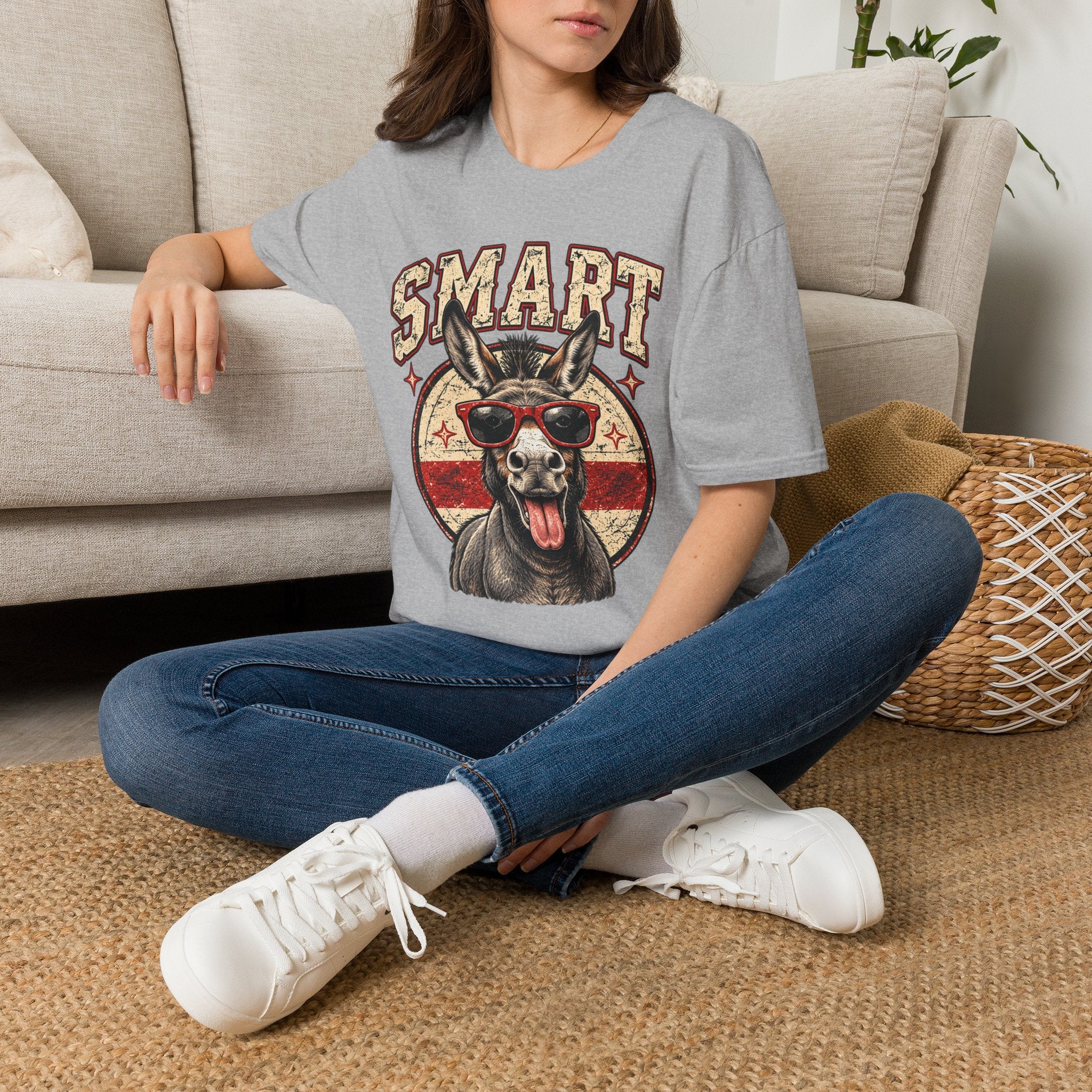 Smart Ass – Funny Donkey Vintage Graphic Tee