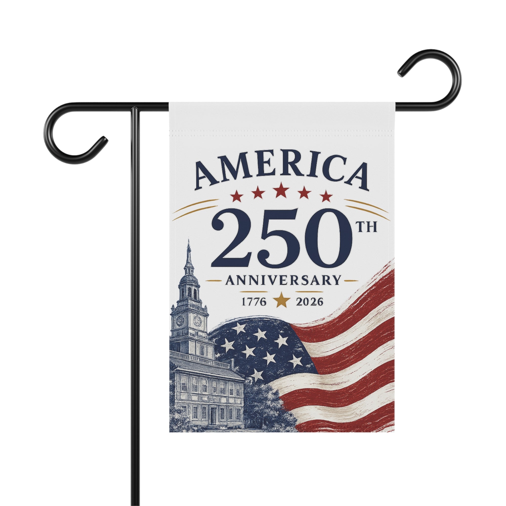 America 250th Anniversary Garden Flag — 1776–2026 Patriotic House Banner