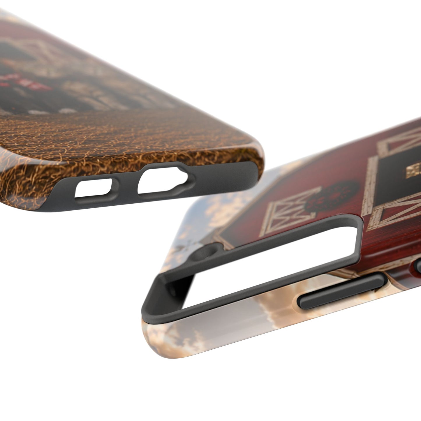 Tough Phone Case — Cozy Barn Cats Design (Festive Plaid & Scarf)