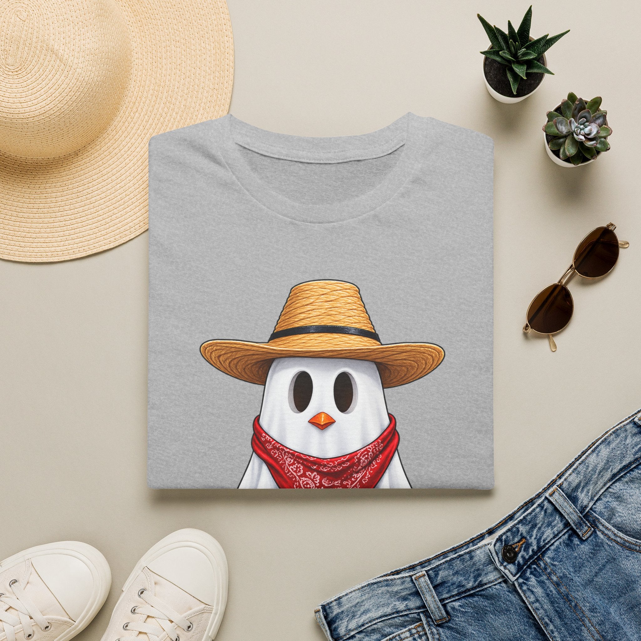 Ghost Chicken Cowboy Halloween Tee 👻🐔