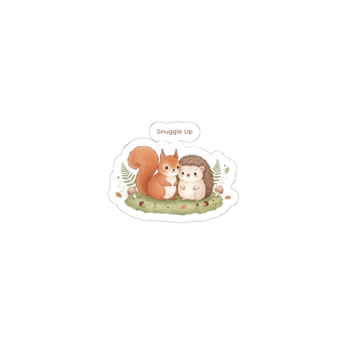 Cozy Winter Squirrel & Hedgehog Sticker | Cozy Critter Sticker, Cute Animal Illustration