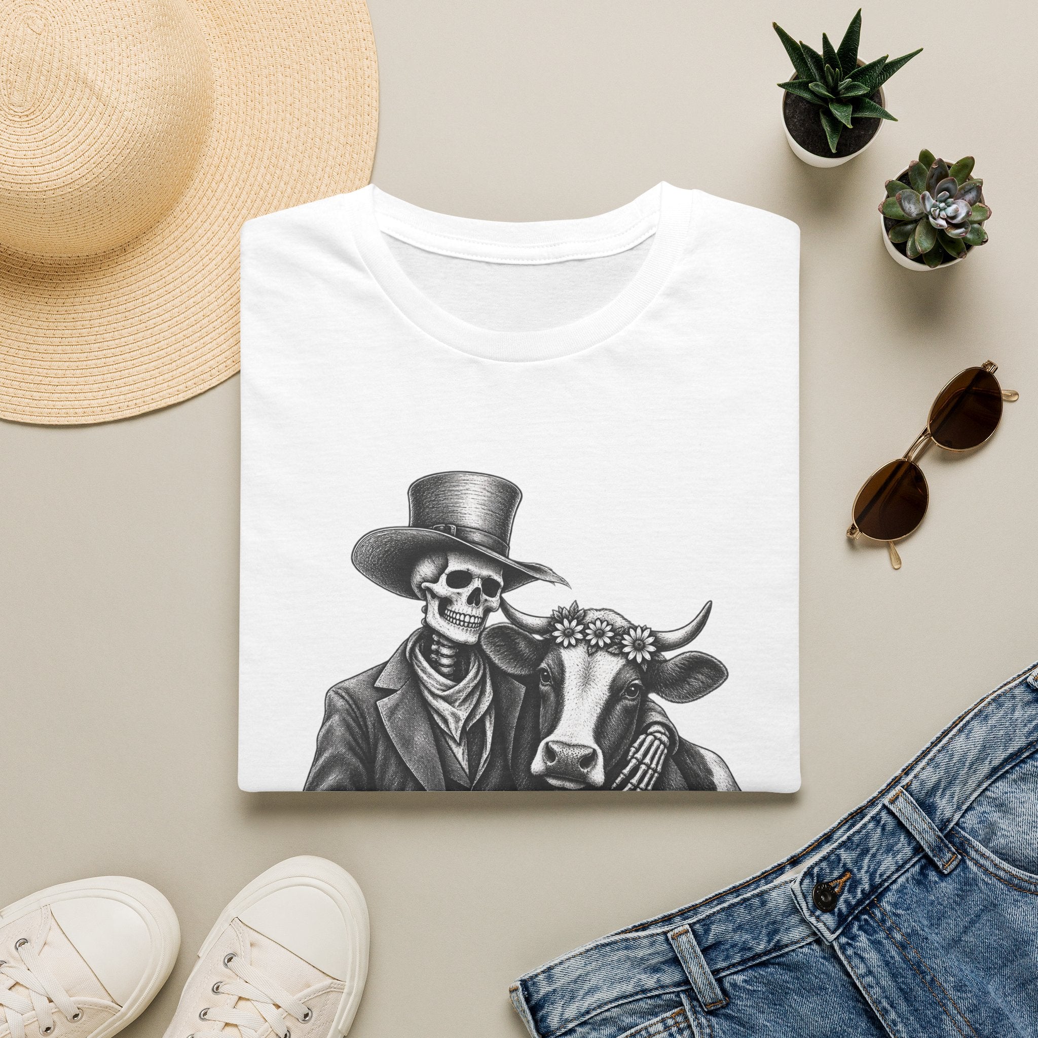 Til Death Do Us Farm – Skeleton & Cow Funny Farm Tee 💀🐄