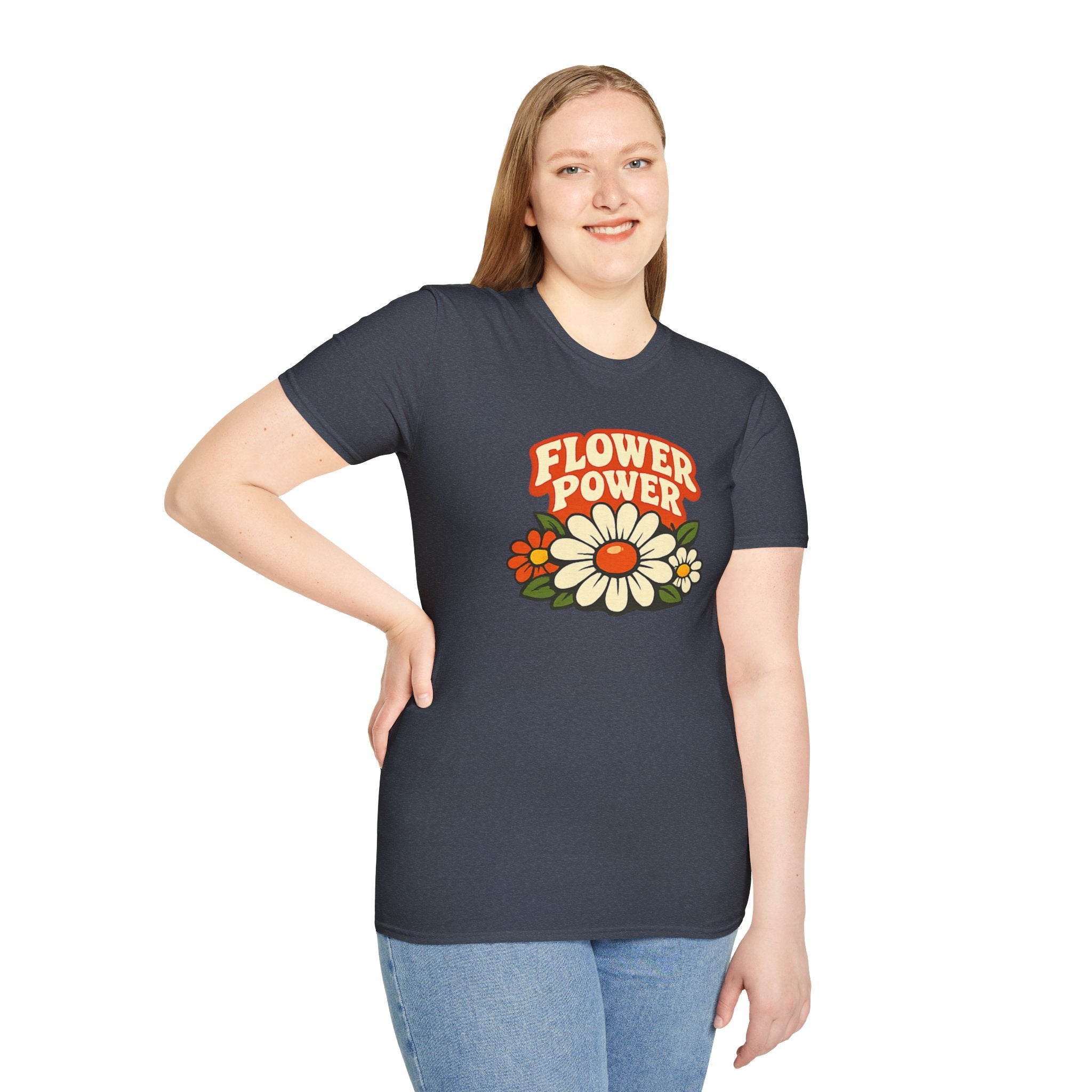Retro Flower Power Graphic T-Shirt — Vintage 60s Floral Vibe