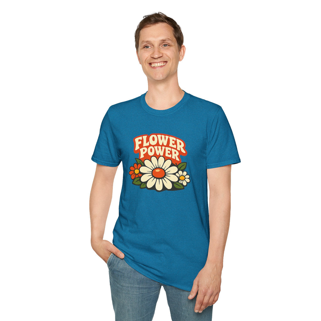 Retro Flower Power Graphic T-Shirt — Vintage 60s Floral Vibe