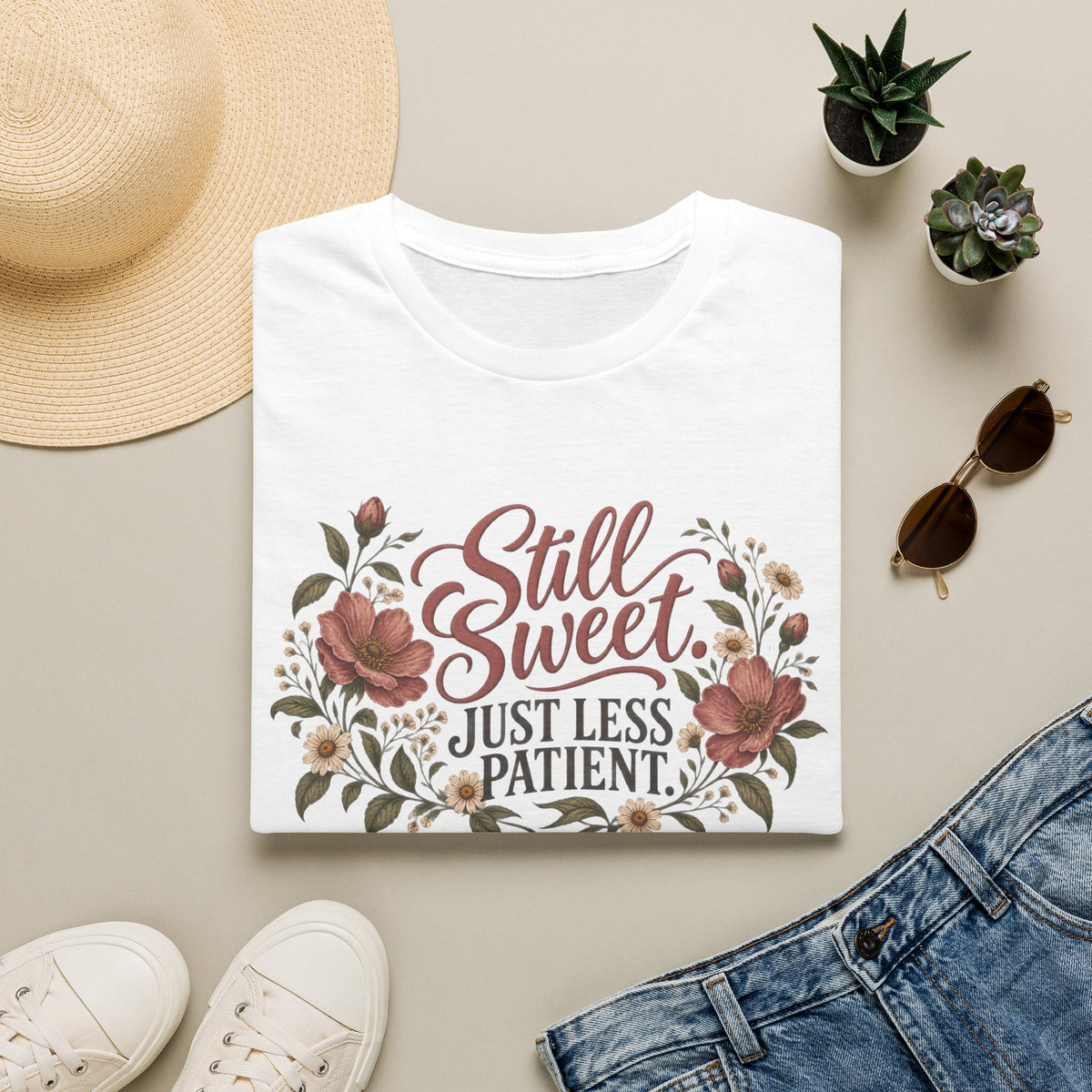 Still Sweet, Just Less Patient – Floral Softstyle Tee