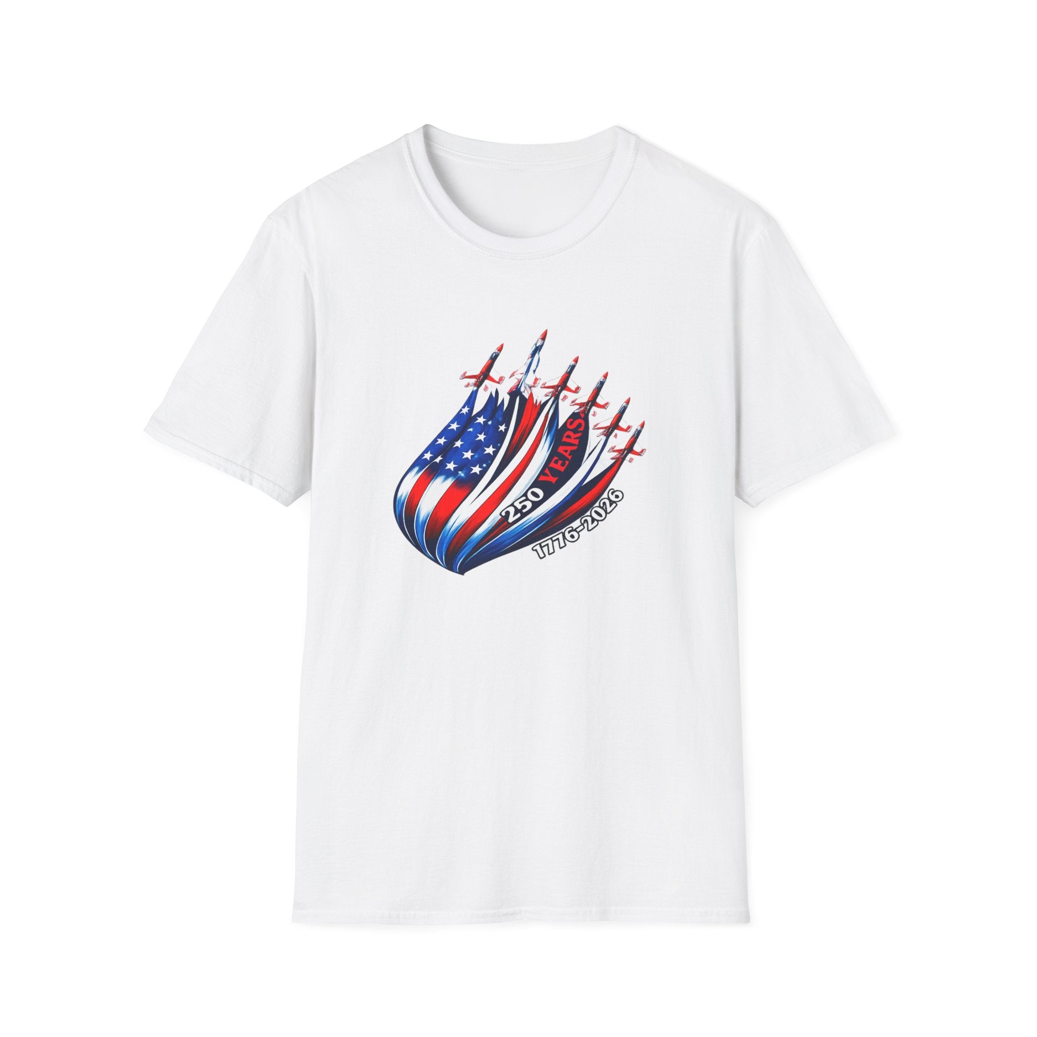 American Flag Jet Squadron T-Shirt — 250 Years USA Patriotic Tee (1776–2026)