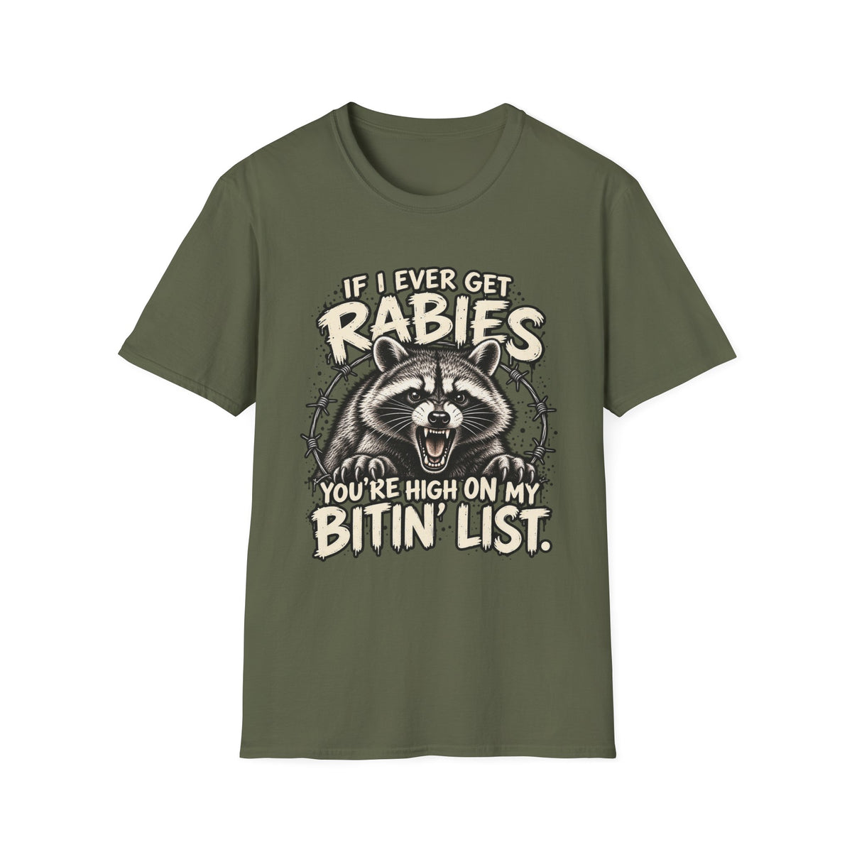 If I Ever Get Rabies – Funny Raccoon Graphic Tee