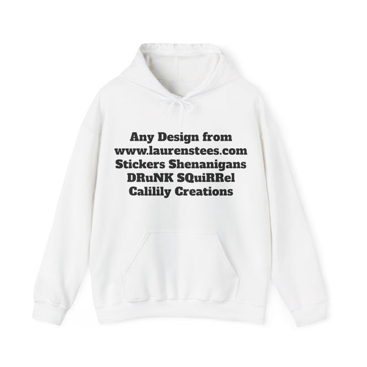 Custom or Any Design on Site Hoodie (One side only design) - Unisex Heavy Blend™ Hooded Sweatshirt
