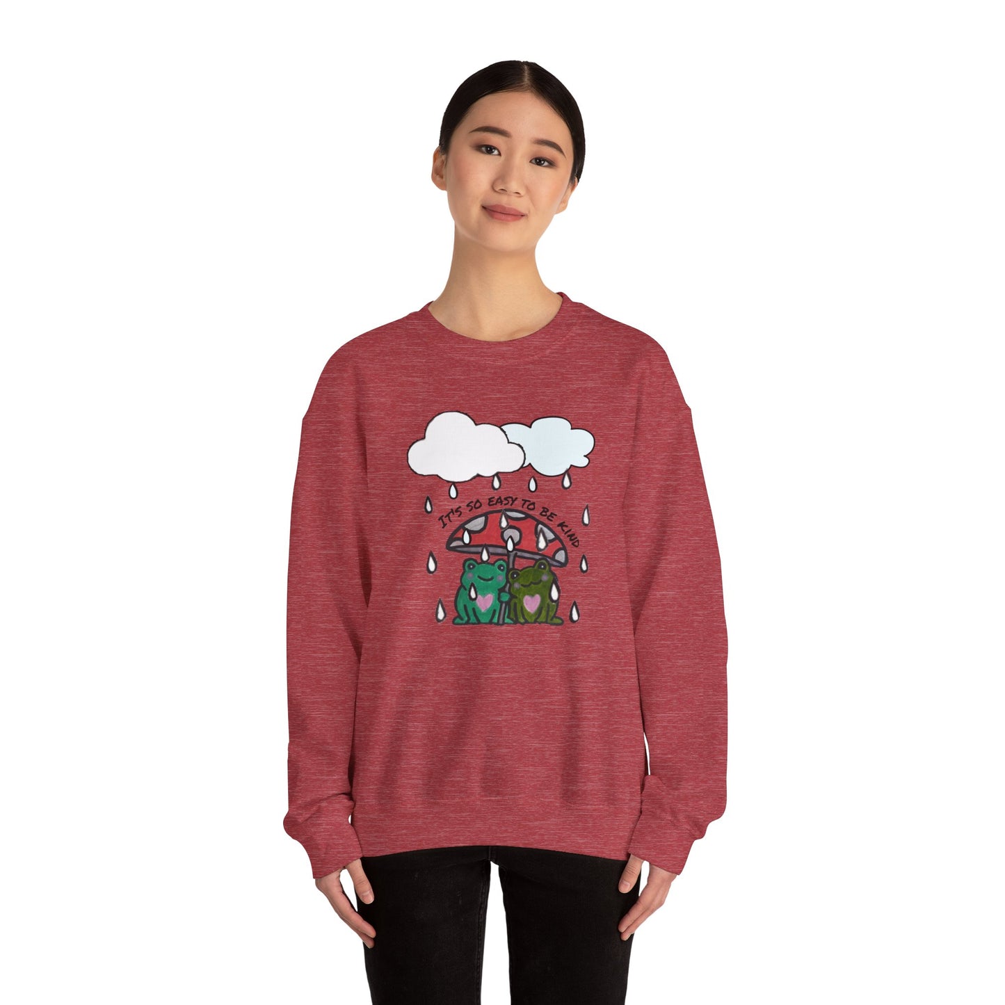 Cute Frogs Kindness Crewneck Sweatshirt - Unisex Heavy Blend