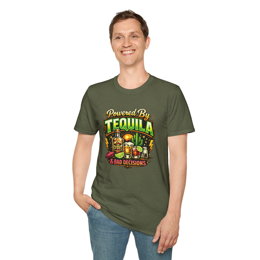 Tequila & Bad Decisions T-Shirt — Funny Bar Party Drinking Tee