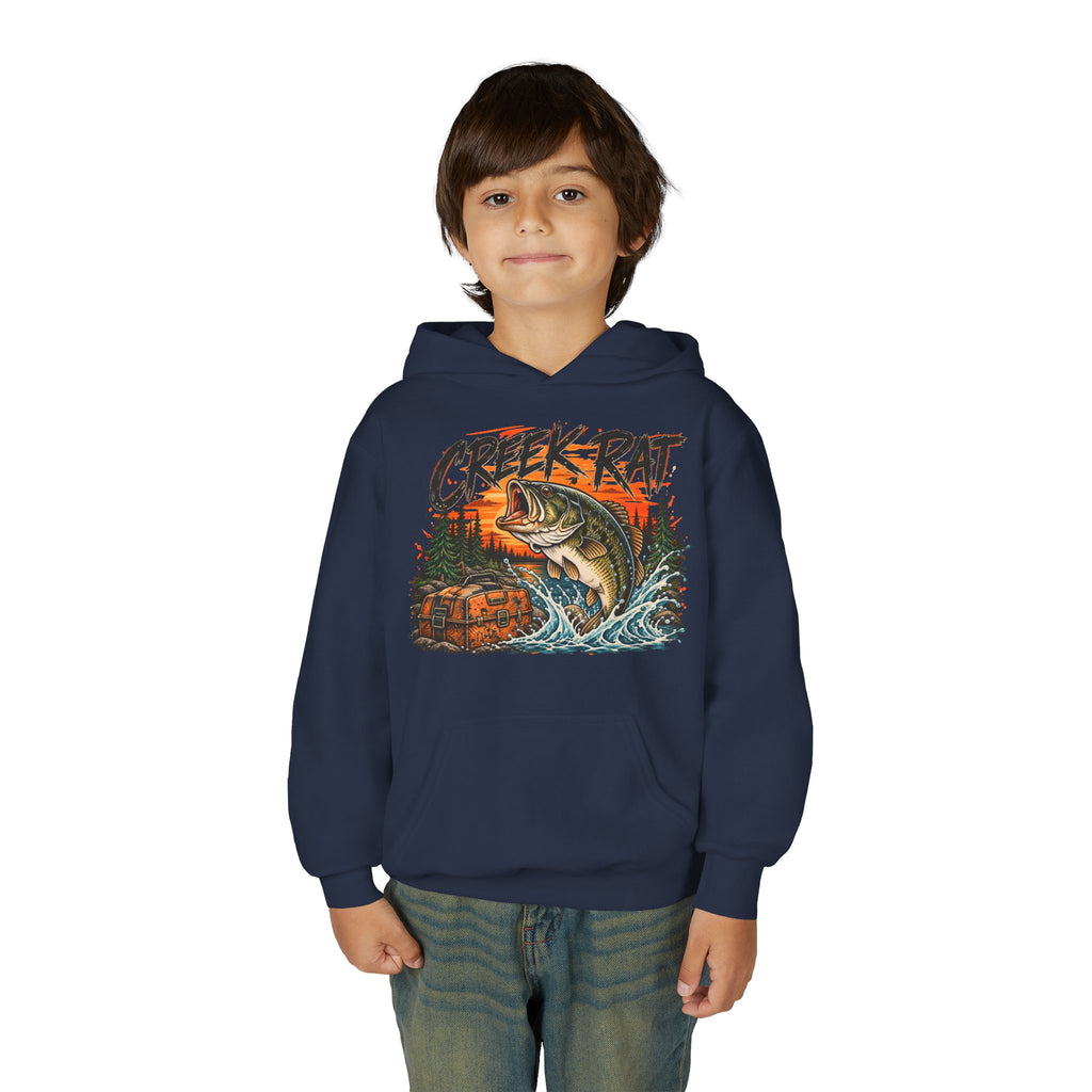 Creek Rat Bass Fishing Kids Hoodie