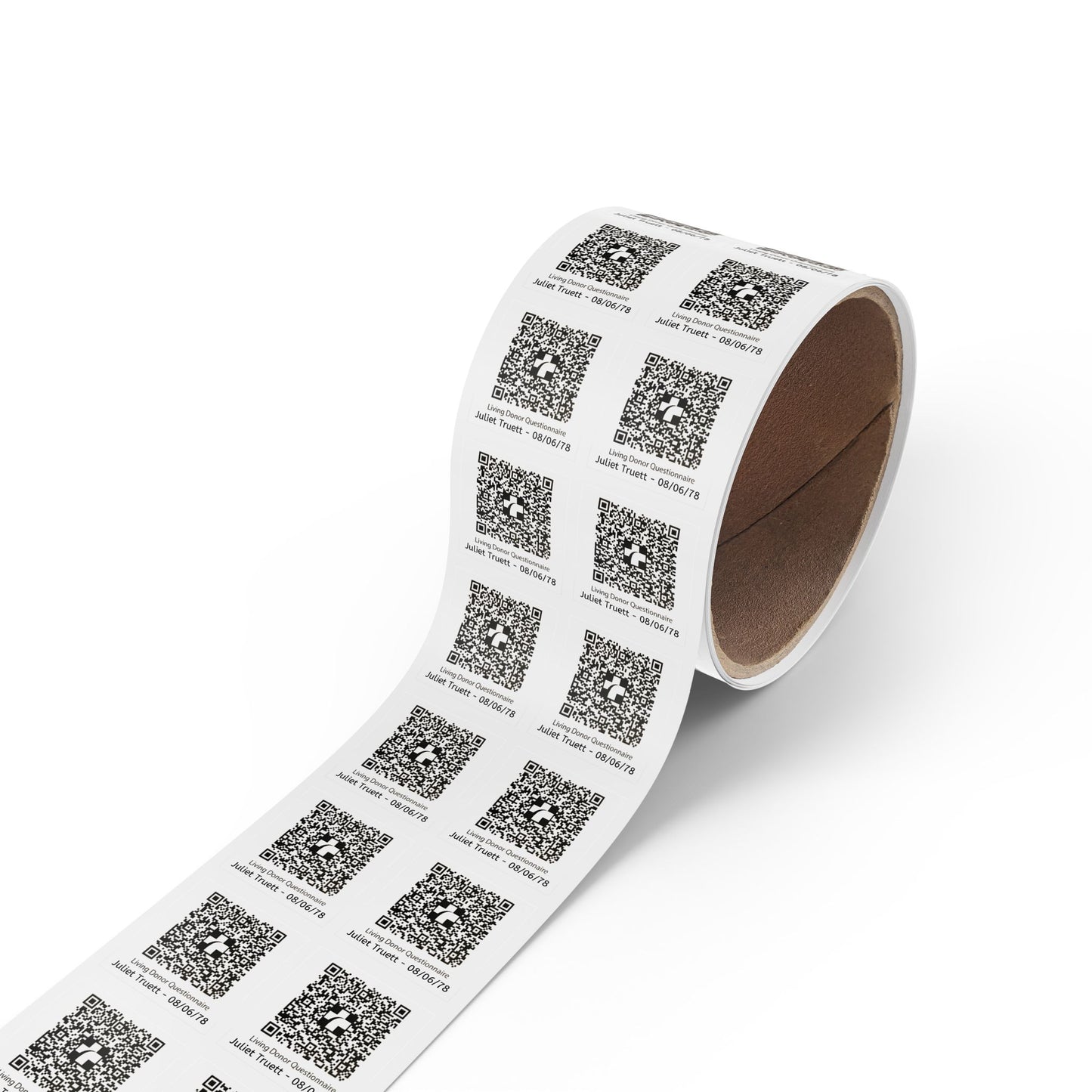 Custom QR Code Square Sticker Rolls for Events & Labels