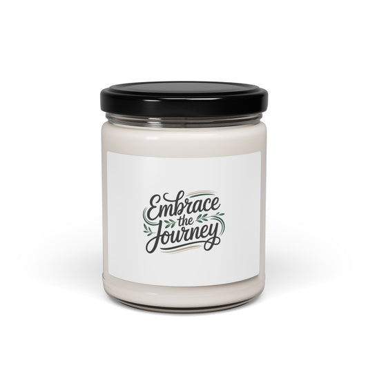 Embrace the Journey Soy Candle, 9oz | Hand-lettered Minimalist Quote