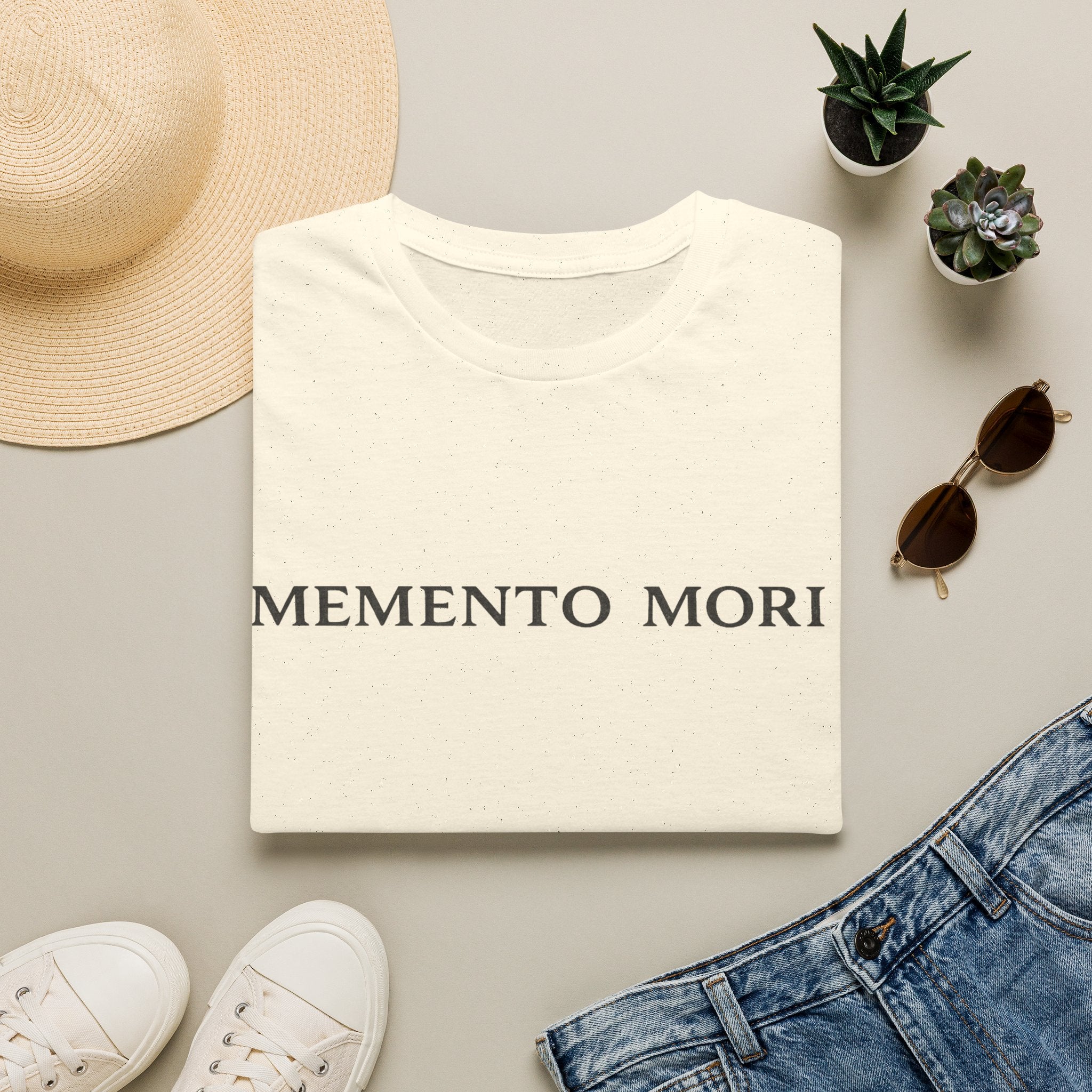 Memento Mori T-Shirt — Minimalist Latin Remembrance Tee