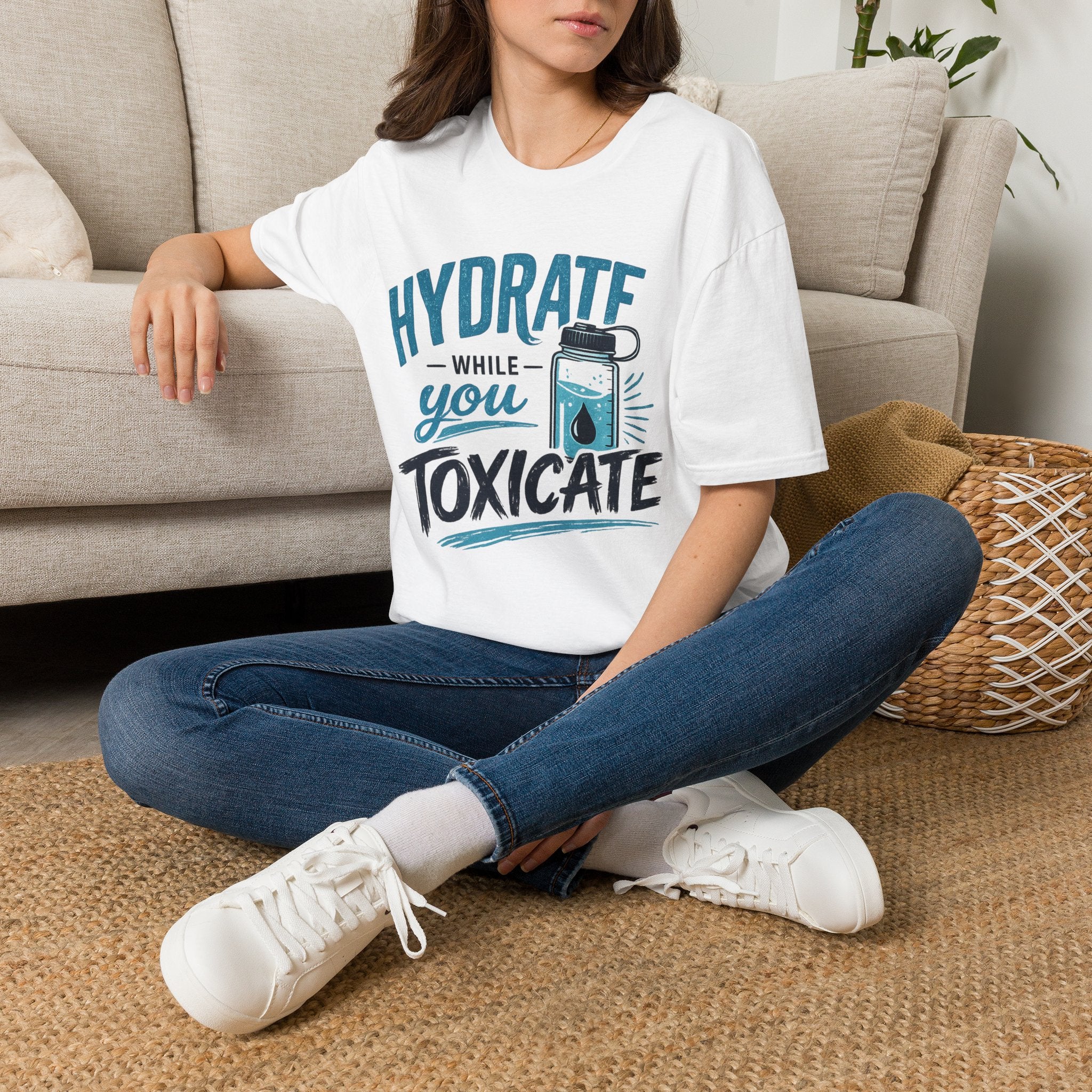 Hydrate While You Toxicate T-Shirt — Funny Hydration Water Bottle Tee