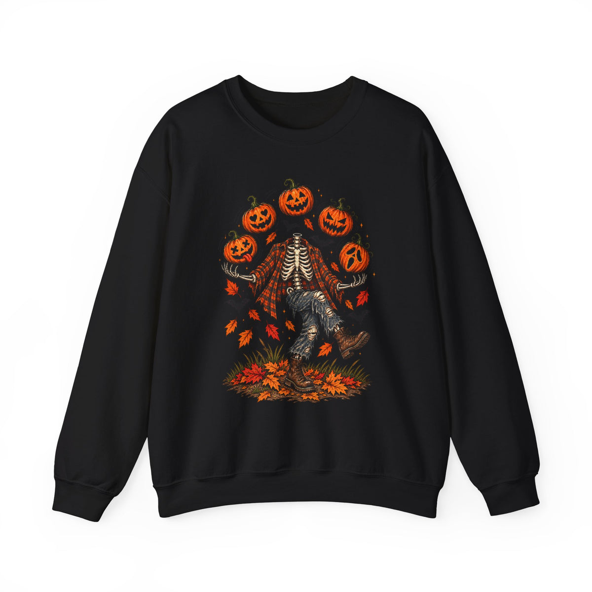 Headless Harvest – Juggling Pumpkins Halloween Sweatshirt 🎃💀