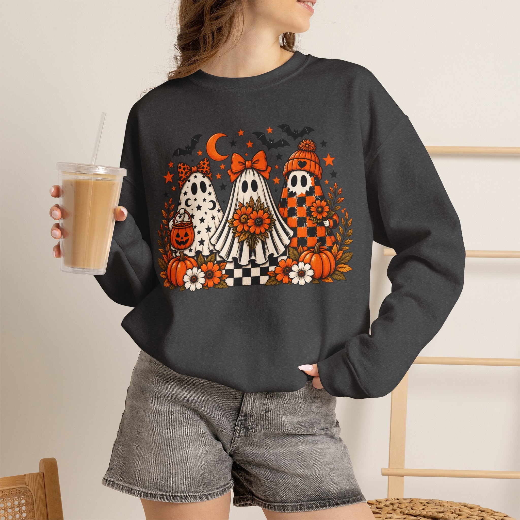 Cute Halloween Ghosts Crewneck Sweatshirt
