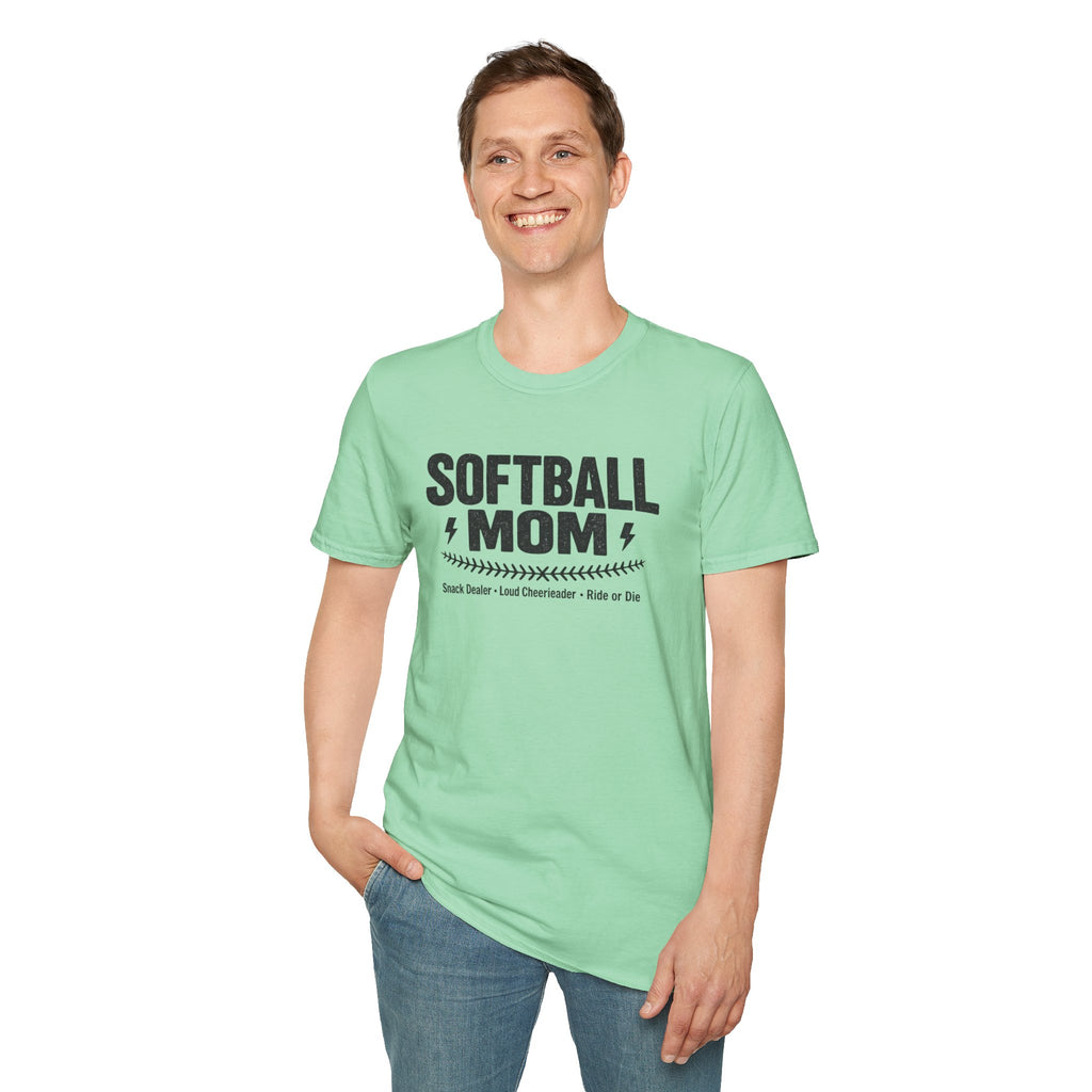 Softball Mom T-Shirt – Proud Softball Mom Tee (Coach, Team Mom Gift)