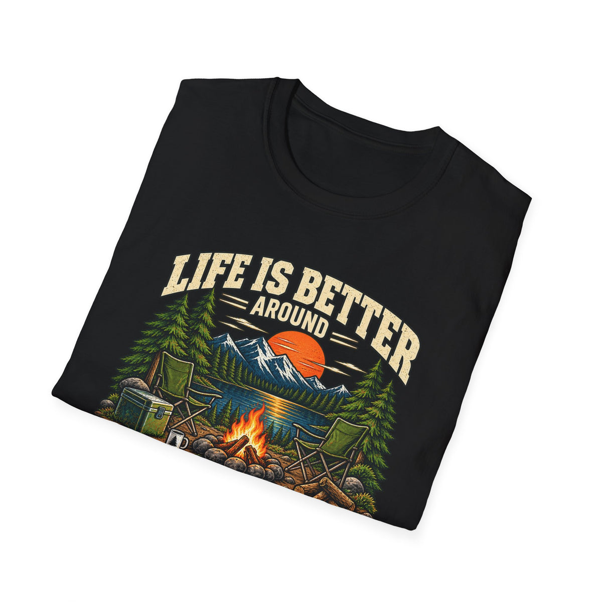 Campfire Therapy – Funny Camping & Outdoors Tee