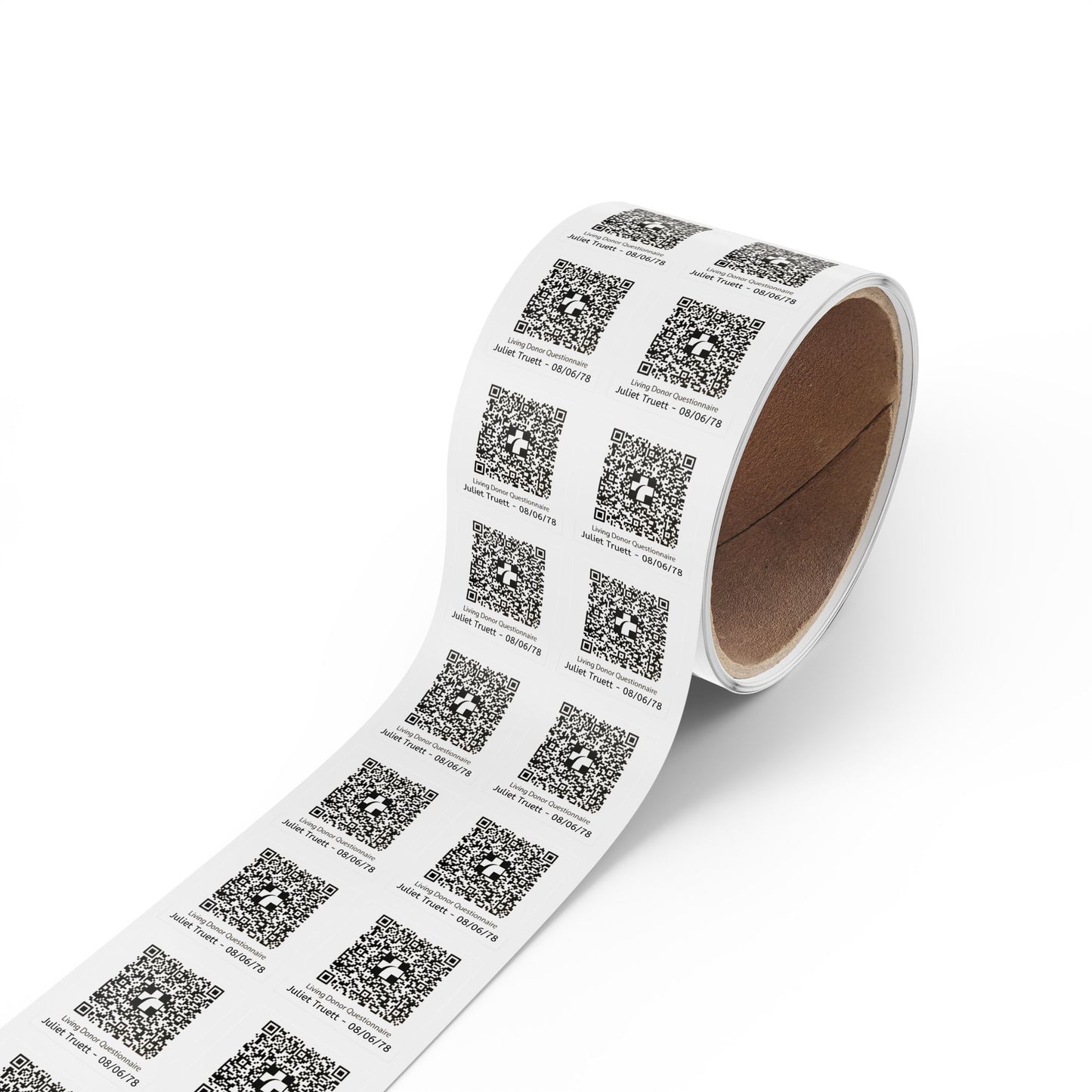 Custom QR Code Square Sticker Rolls for Events & Labels