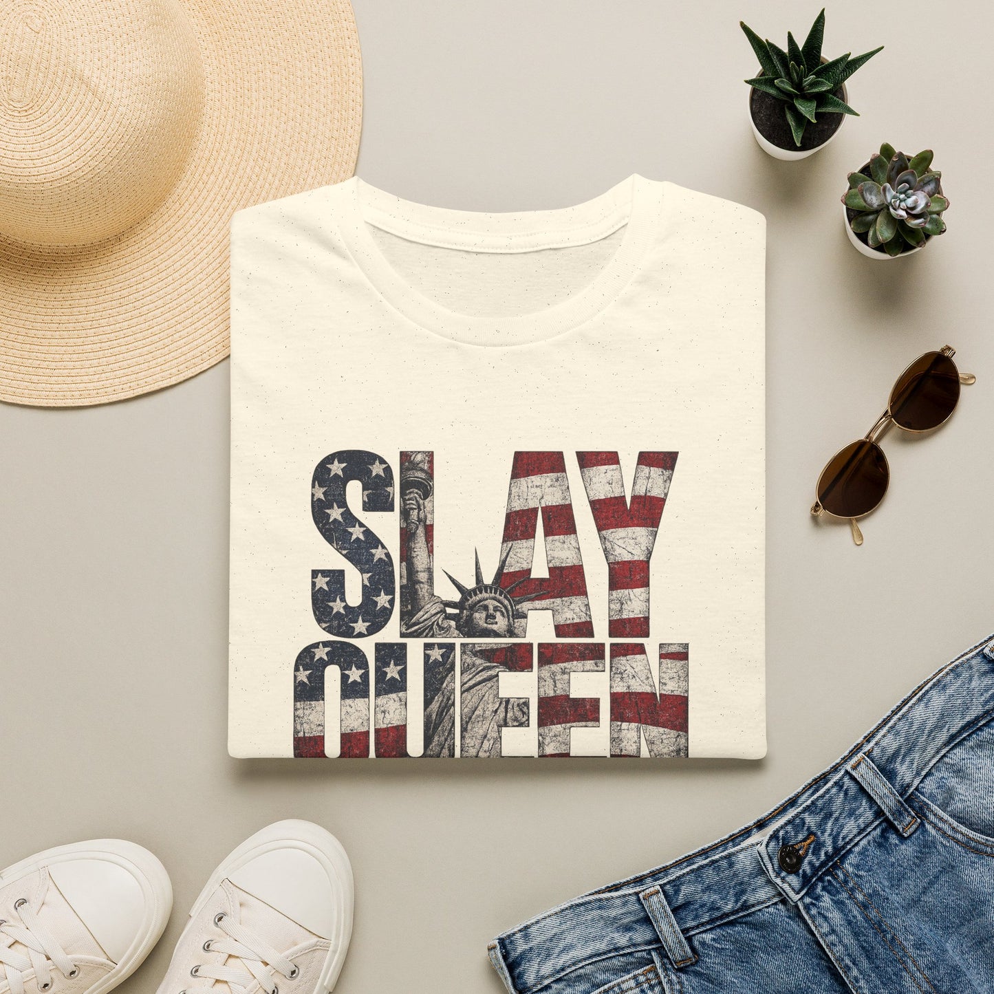 Slay Queen American Flag T-Shirt