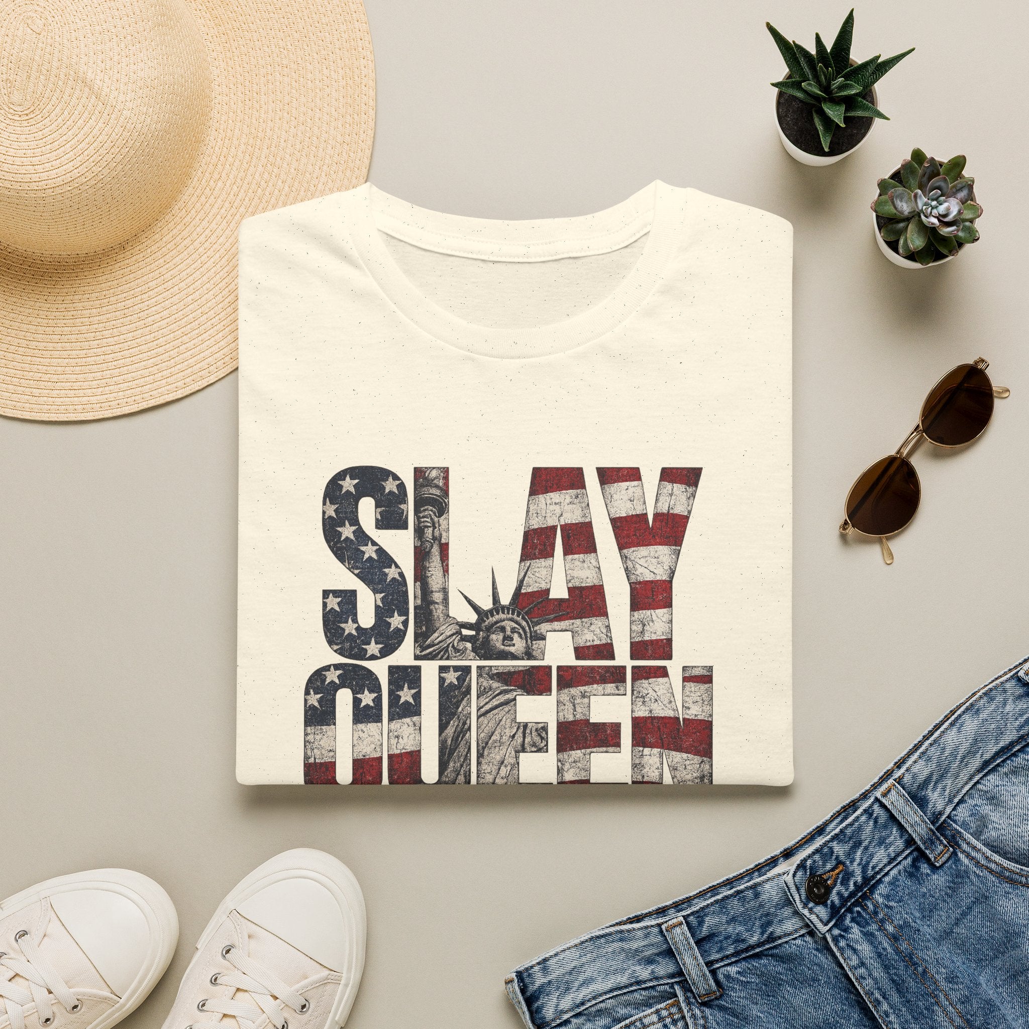 Slay Queen American Flag T-Shirt