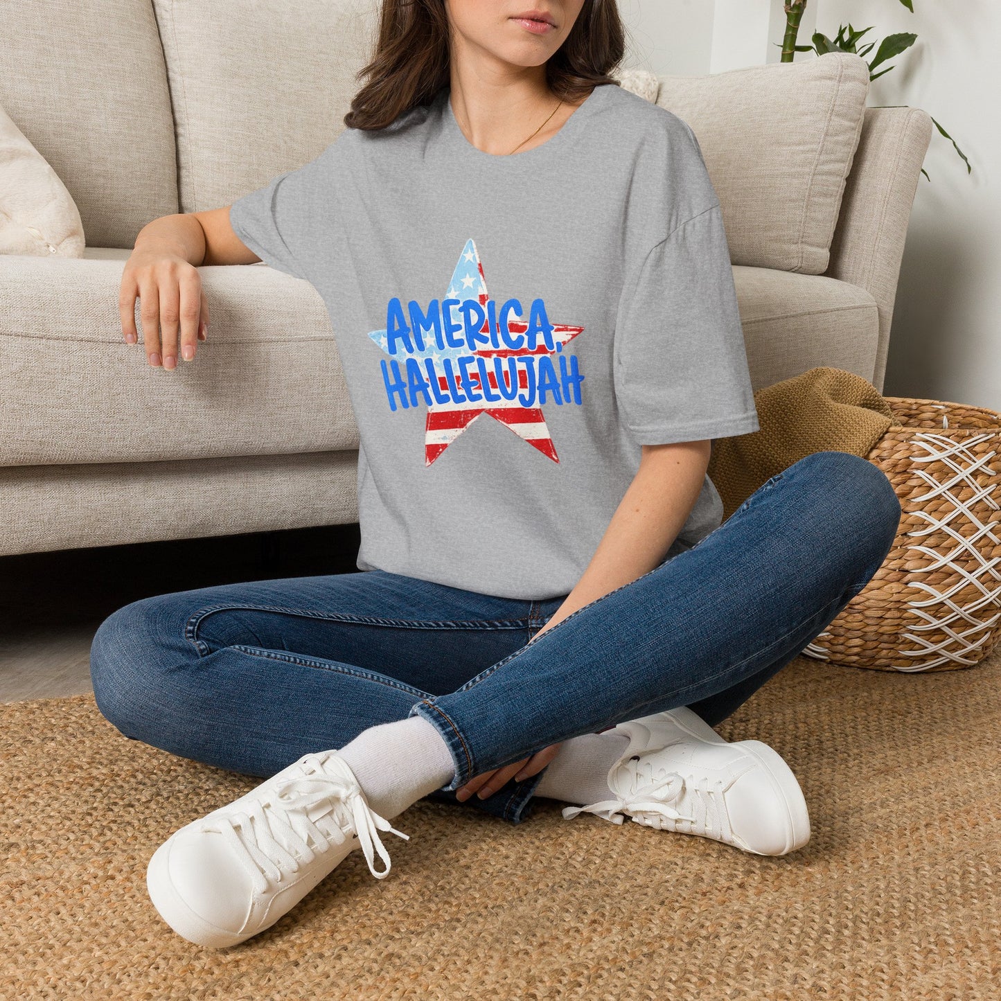 America Hallelujah T-Shirt — Patriotic Fourth of July Star Tee