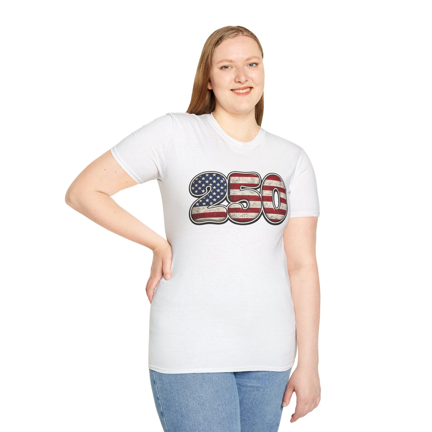 250 USA Flag T-Shirt — Patriotic Number Graphic Tee