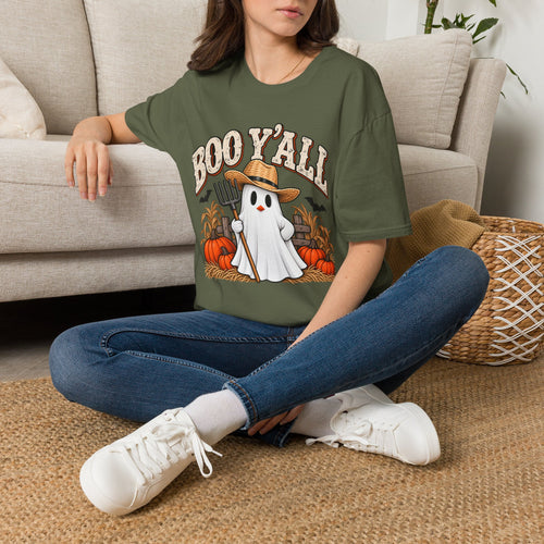 Boo Y’all – Farm Ghost Halloween Tee 👻🎃