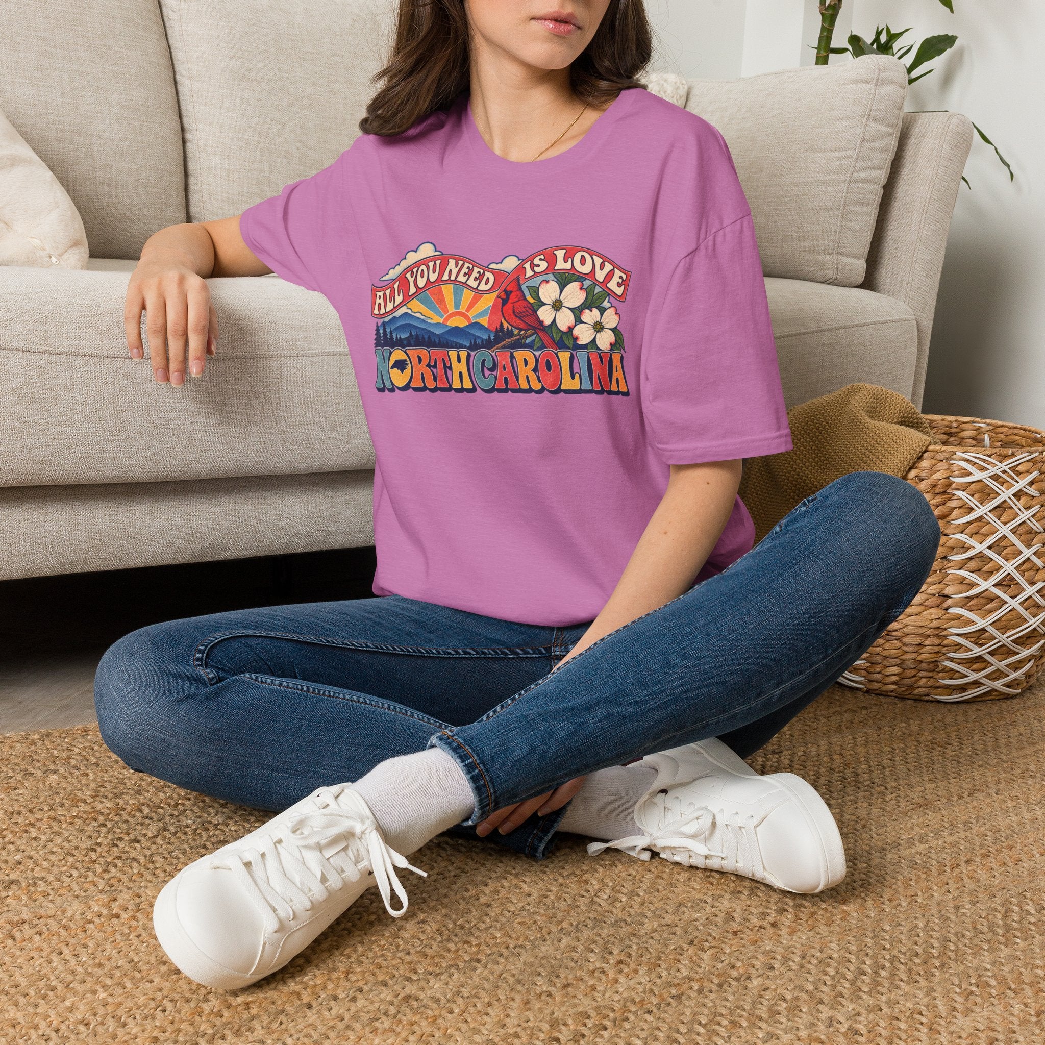 North Carolina Retro 'All You Need Is Love' T-Shirt