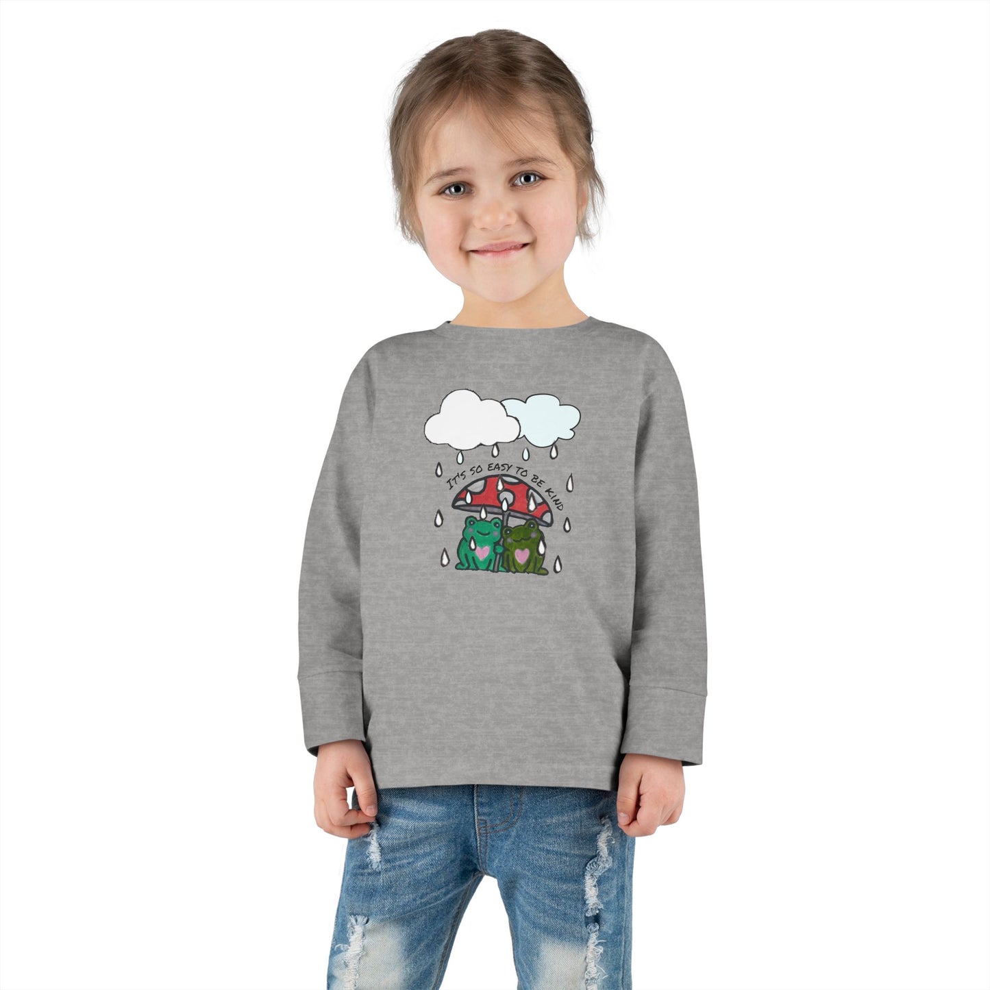 Toddler Long Sleeve Tee - Playful Rainy Day Design