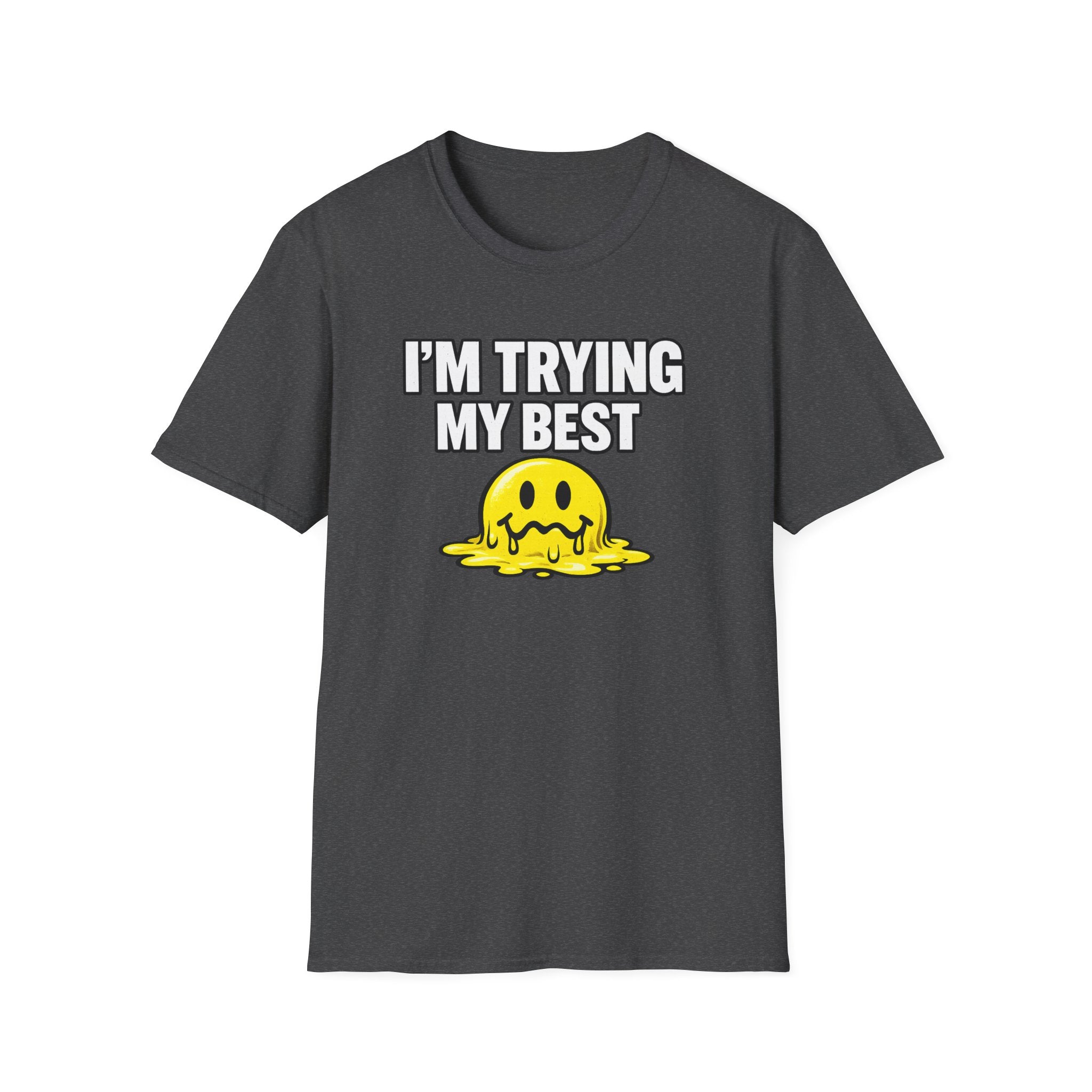 I’m Trying My Best T‑Shirt — Cute Melting Emoji Graphic Tee
