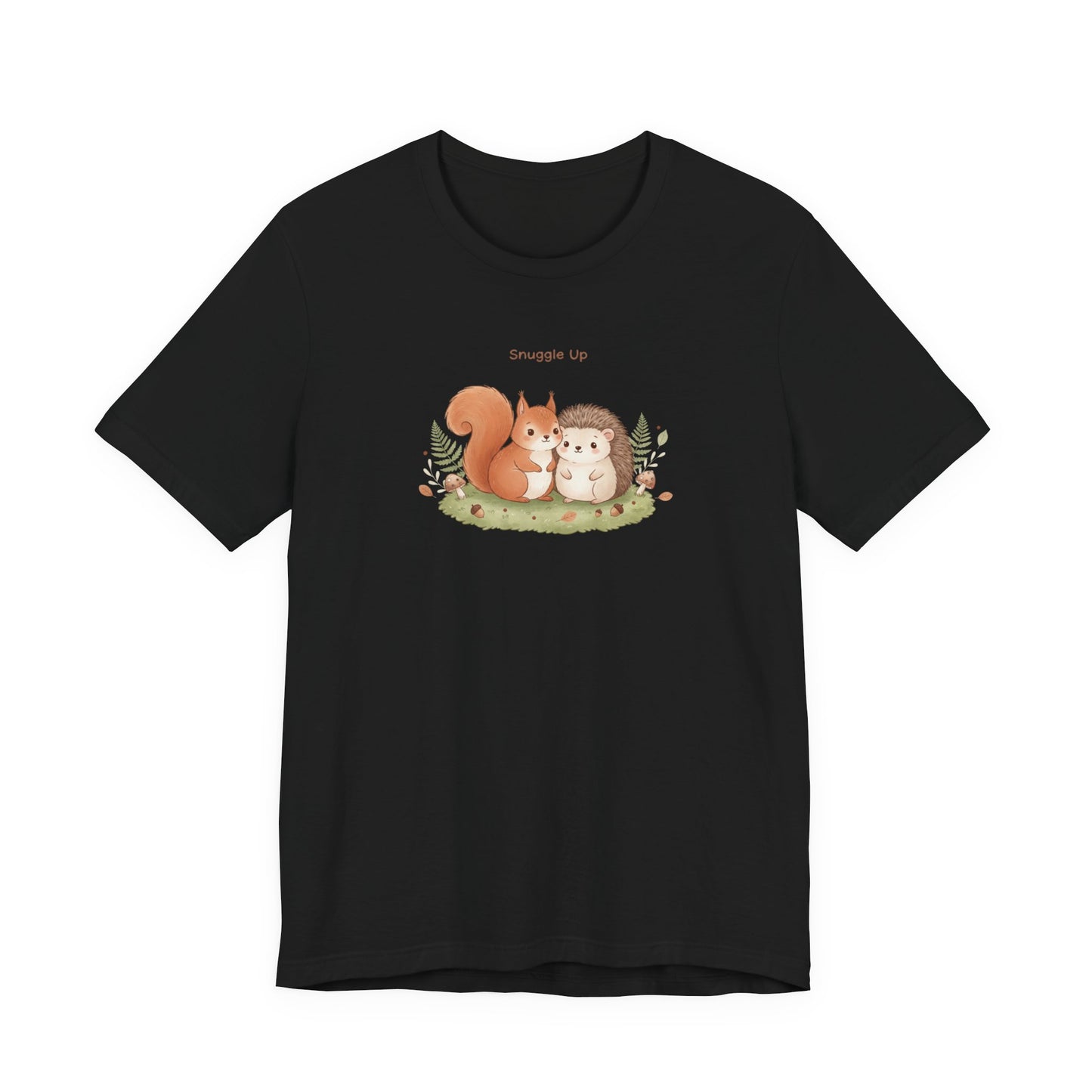 Cute Squirrel & Hedgehog Illustration Tee | cute animal illustration, winter forest art