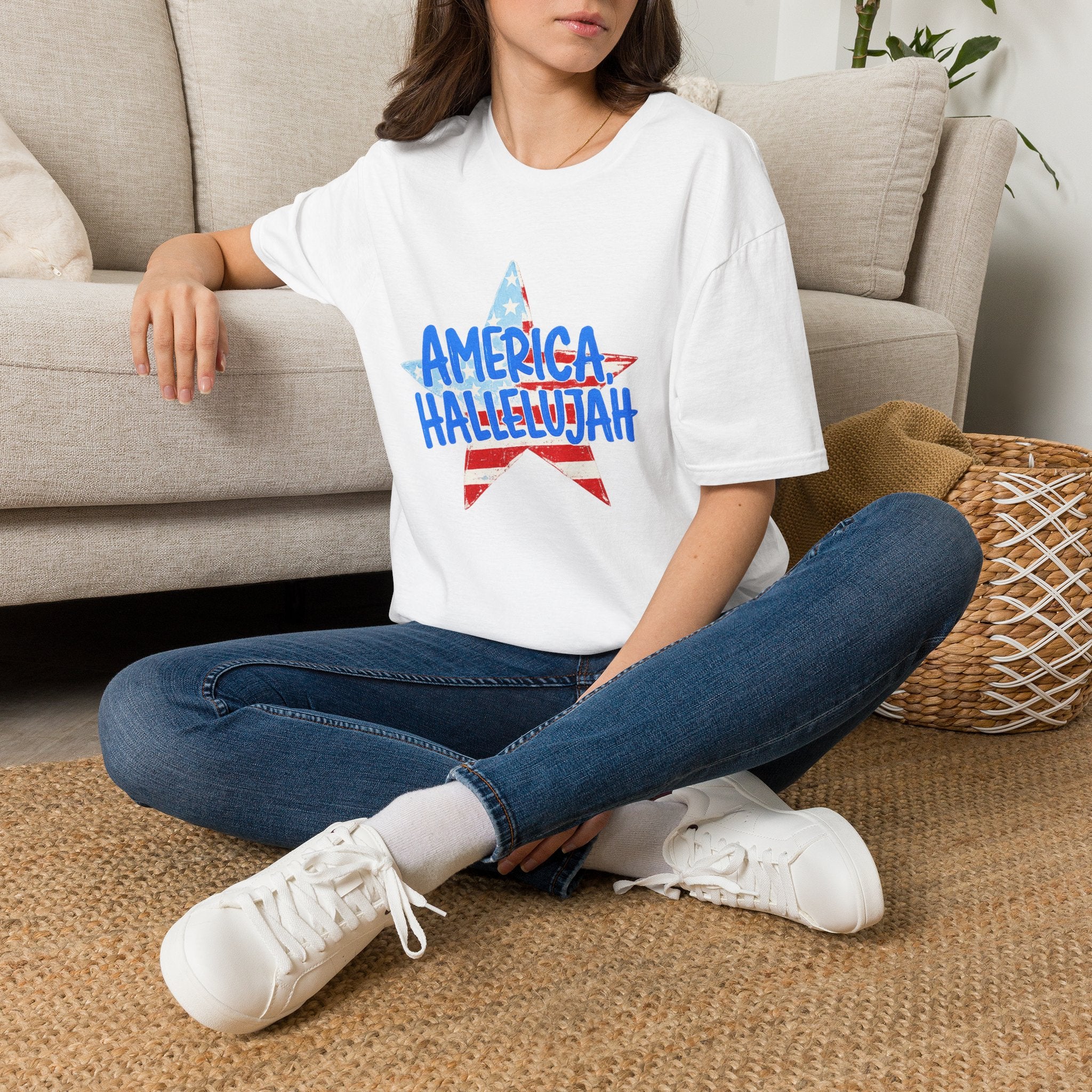 America Hallelujah T-Shirt — Patriotic Fourth of July Star Tee