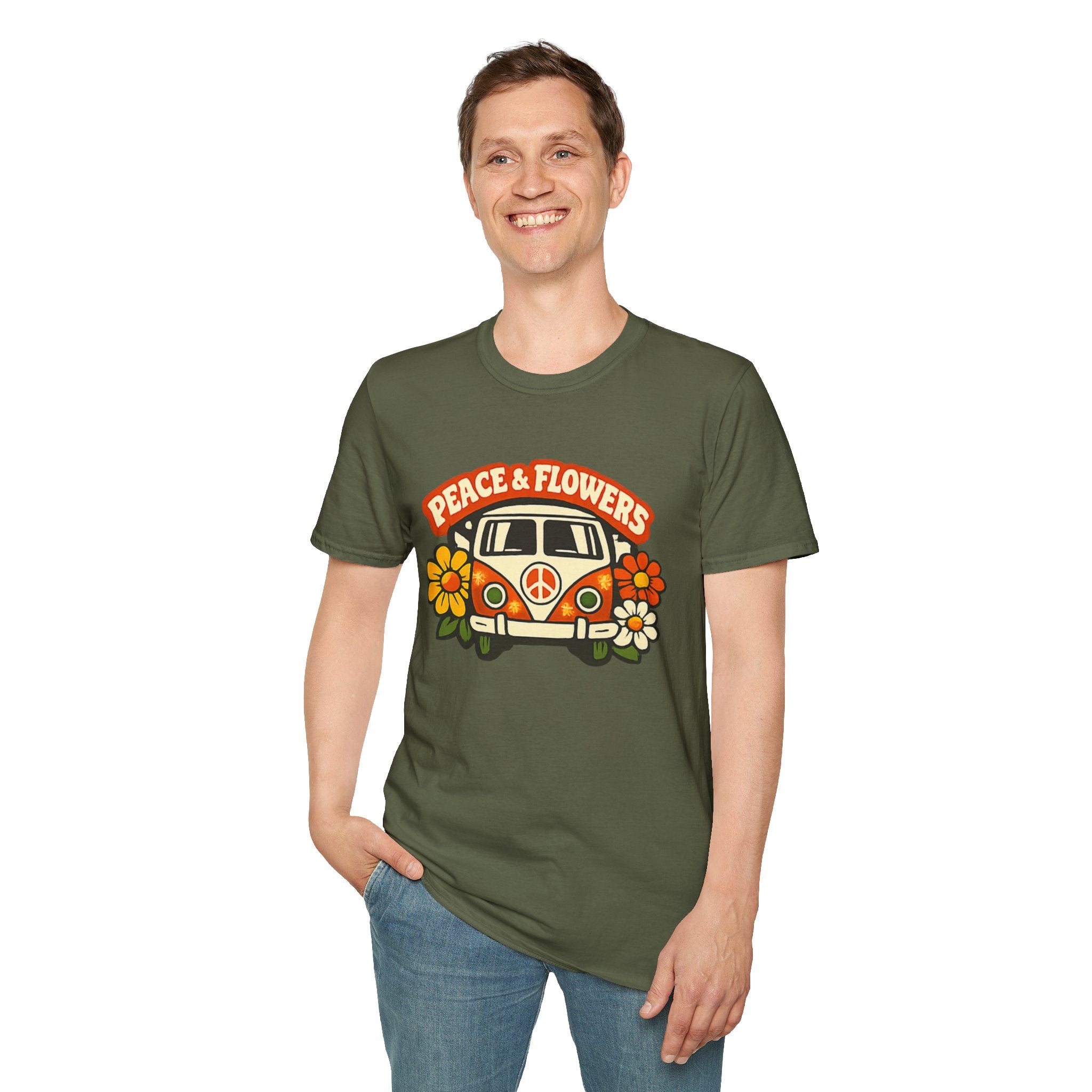 Hippie Van Peace & Flowers T-Shirt