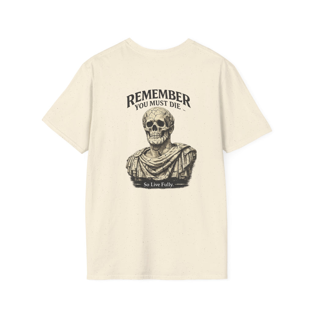 Memento Mori T-Shirt — Minimalist Latin Remembrance Tee