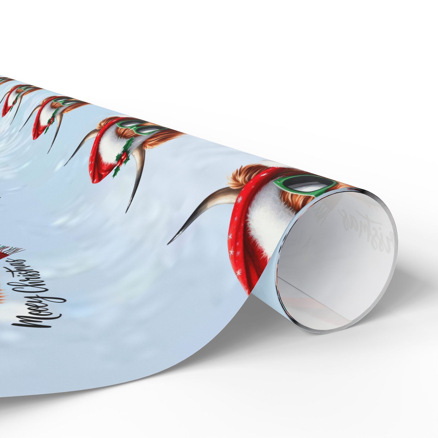 Mooey Christmas Highland Cow Wrapping Paper