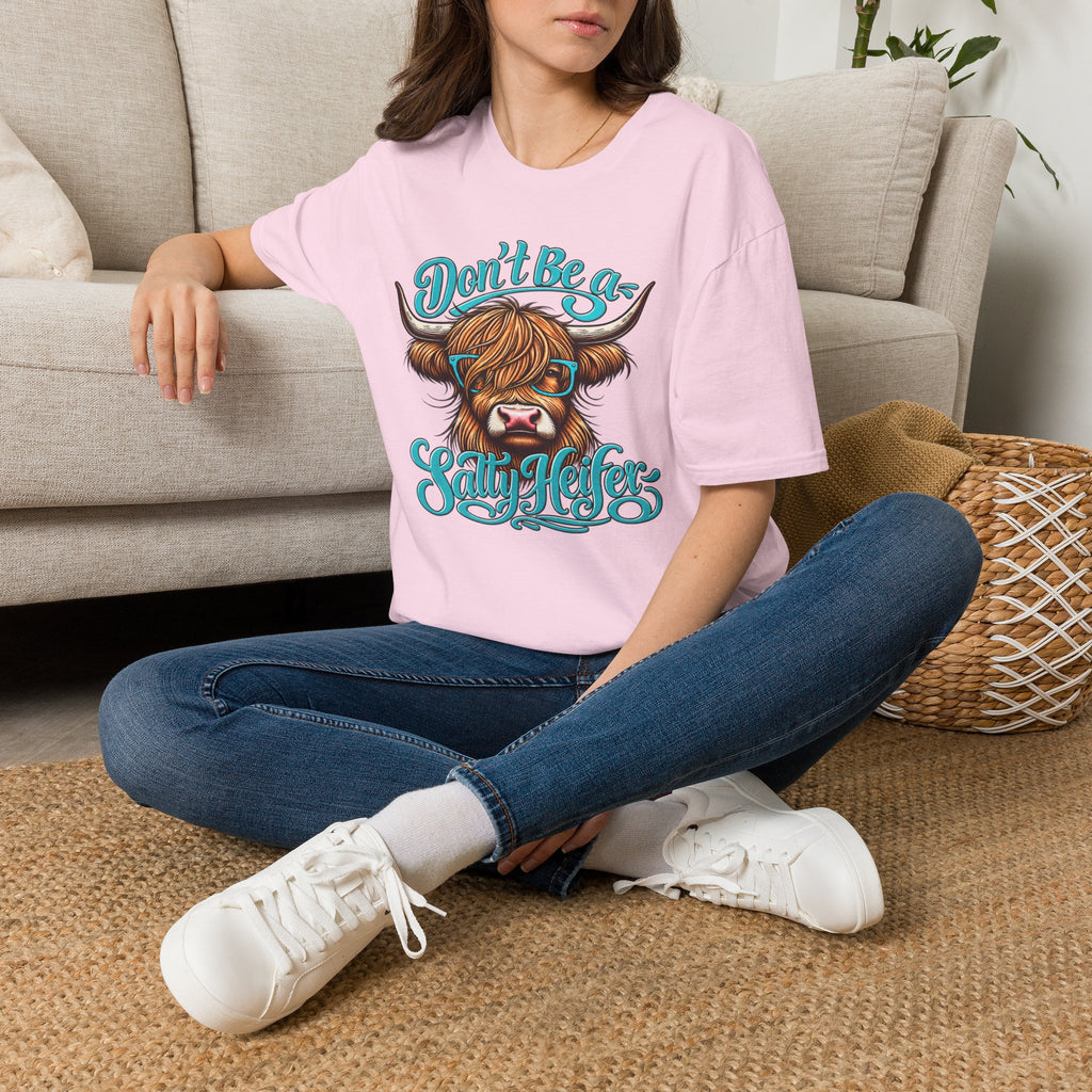 Don’t Be a Salty Heifer – Funny Highland Cow Graphic Tee
