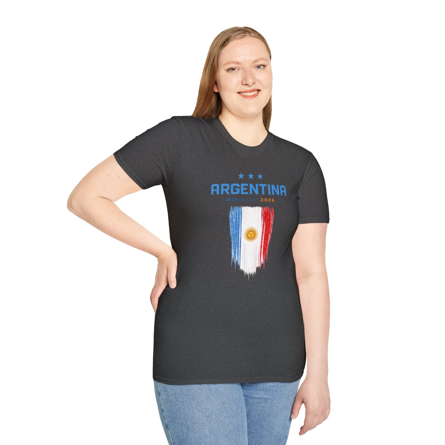 Argentina World Cup T-Shirt – Distressed Flag & Crest Soccer Tee
